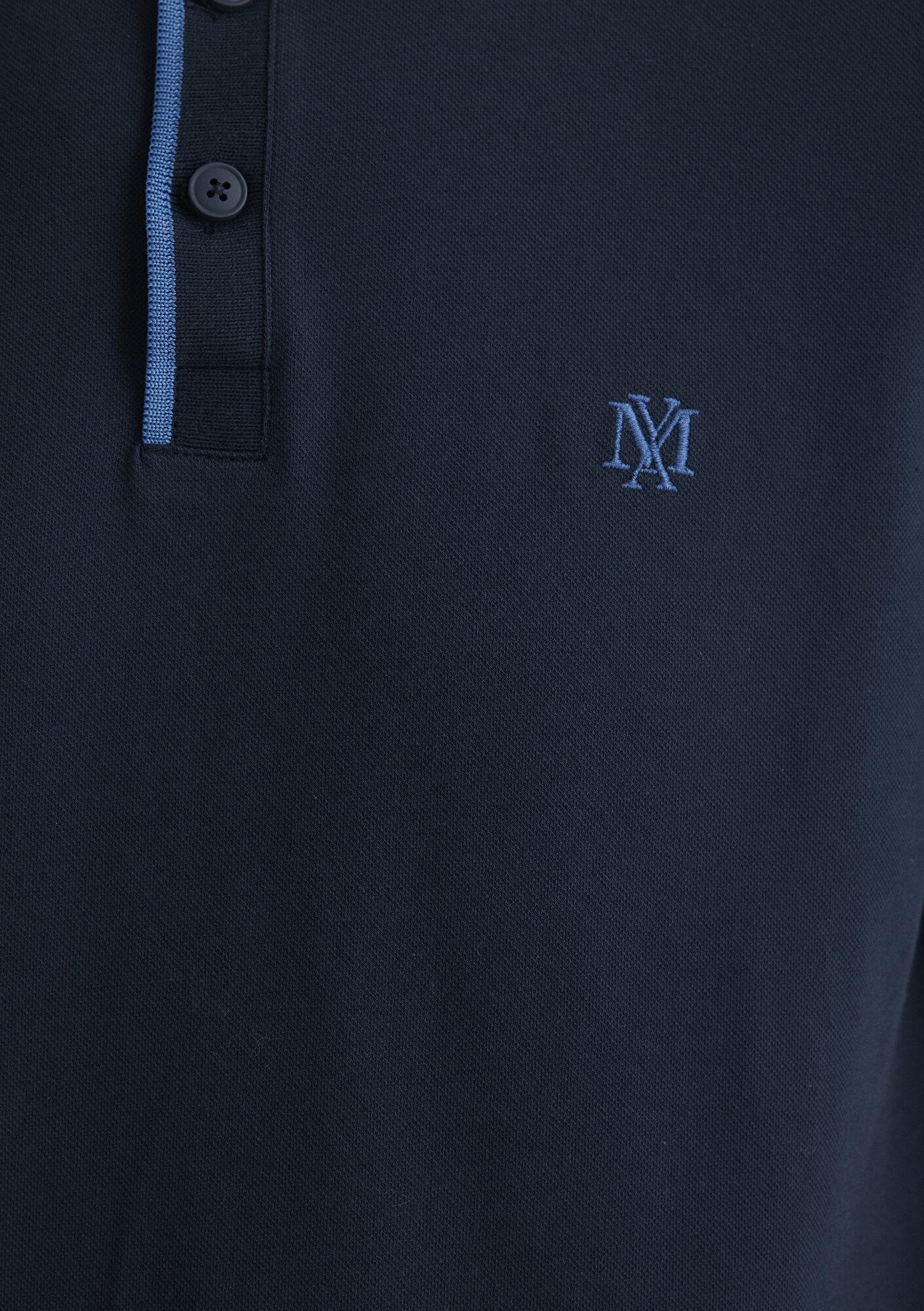 Mavi Yaka Detaylı Lacivert Polo Tişört Fitted / Vücuda Oturan Kesim 062373-28417