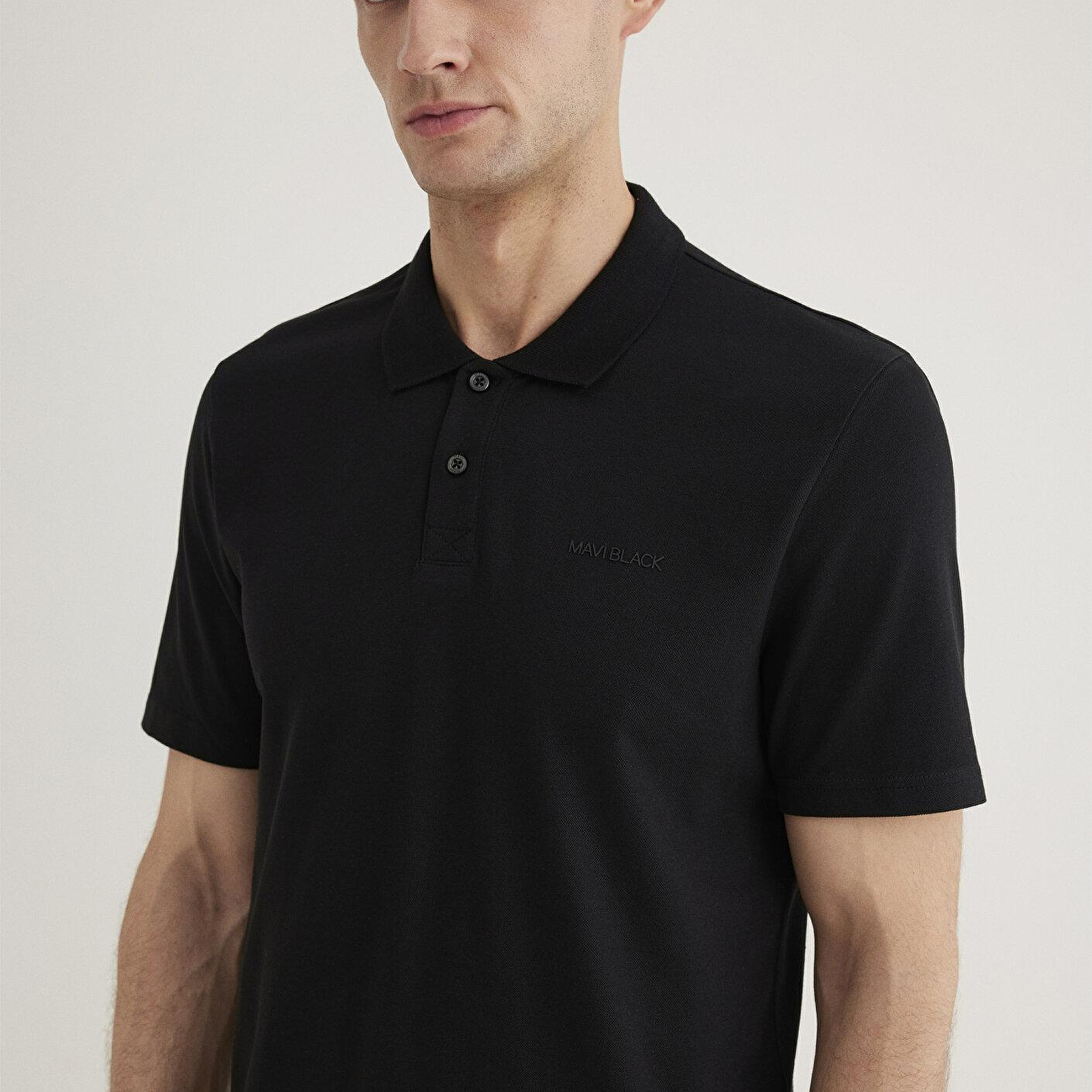 Mavi Siyah (TENCEL™) Liyosel Karışımlı Polo Tişört Regular Fit / Normal Kesim 0611837-900