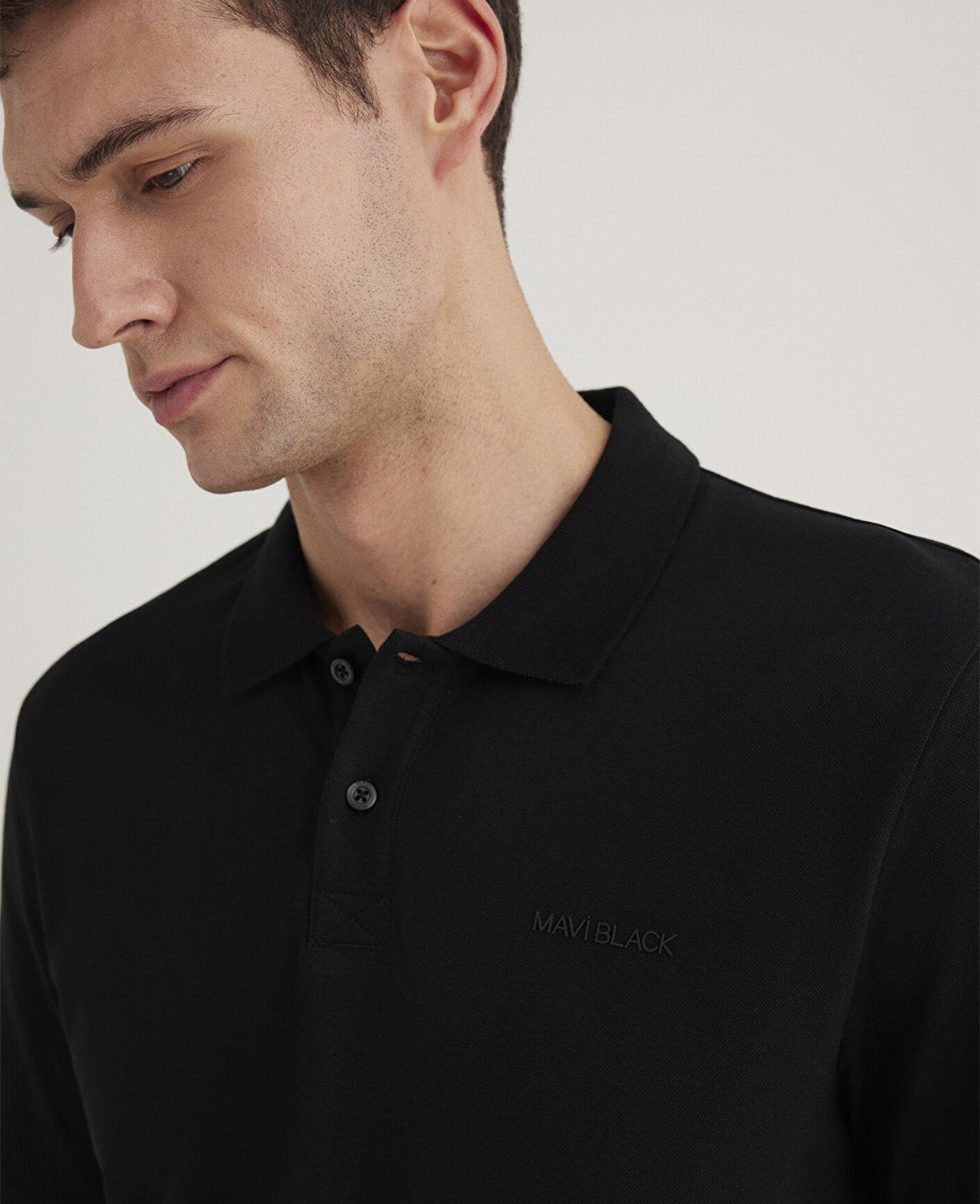 Mavi Siyah (TENCEL™) Liyosel Karışımlı Polo Tişört Regular Fit / Normal Kesim 0611837-900