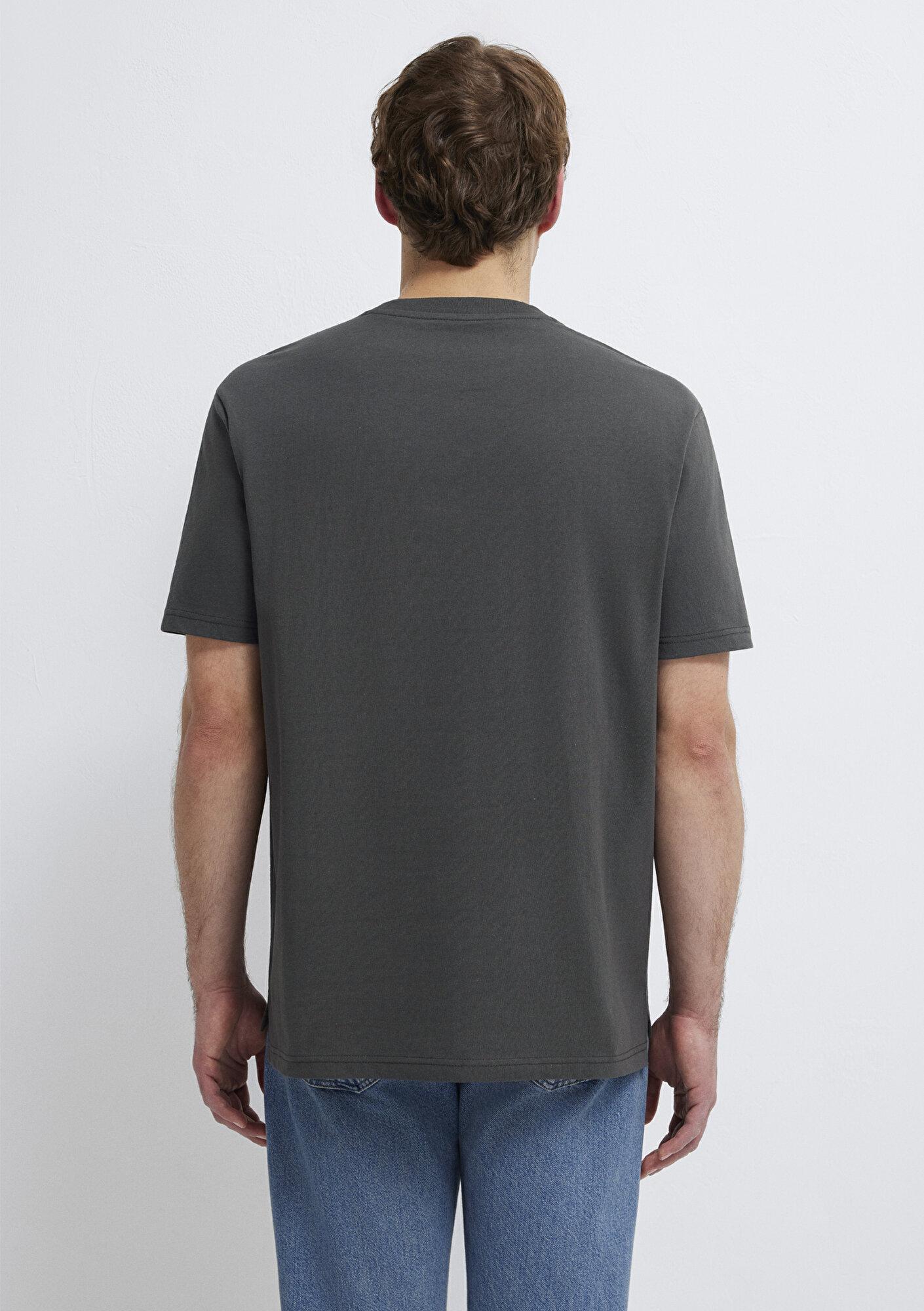 Mavi Cep Detaylı Yeşil Basic Tişört Loose Fit / Bol Rahat Kesim 066248-71553