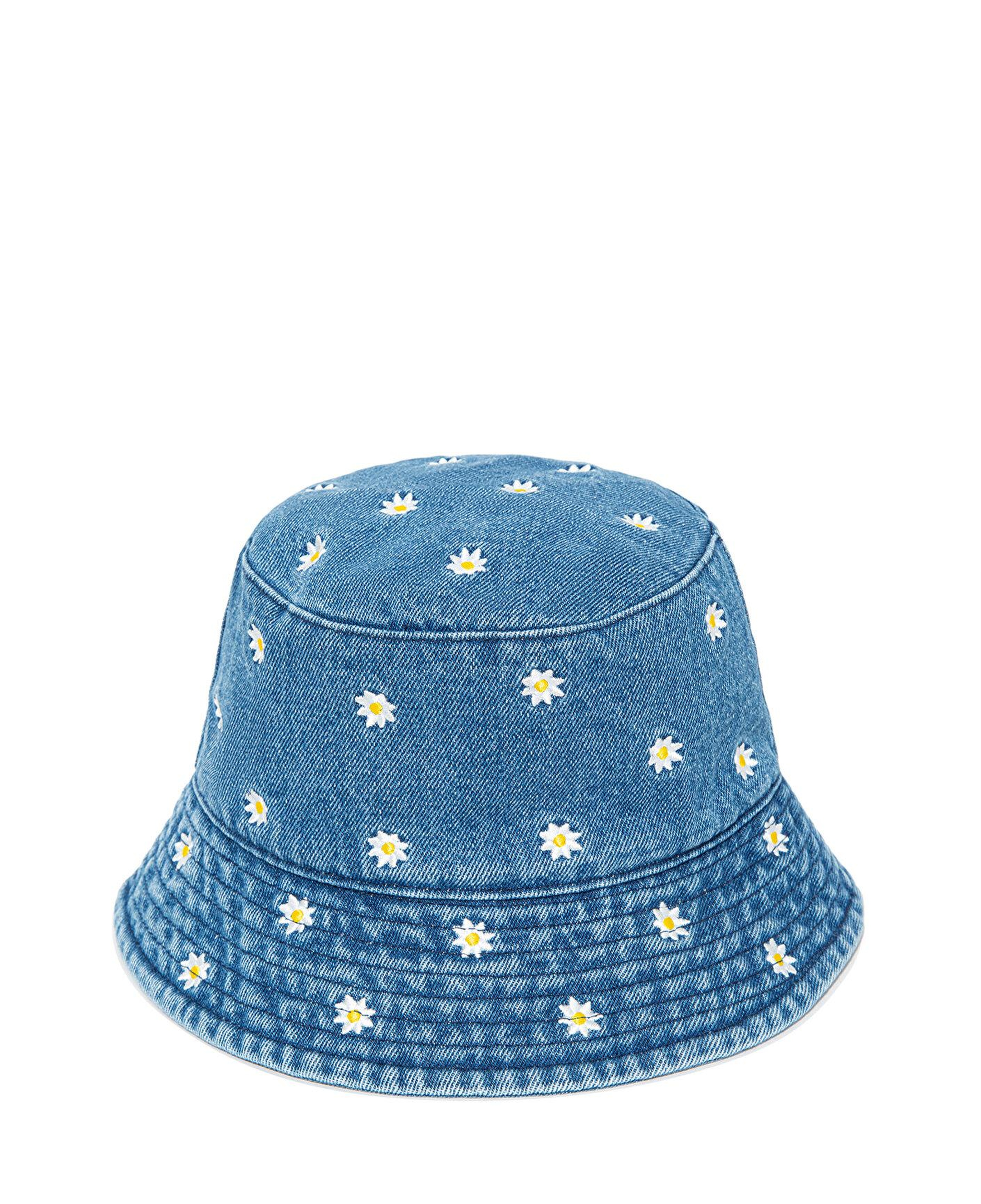 Mavi Papatya Nakışlı Denim Bucket Şapka 1912247-34961