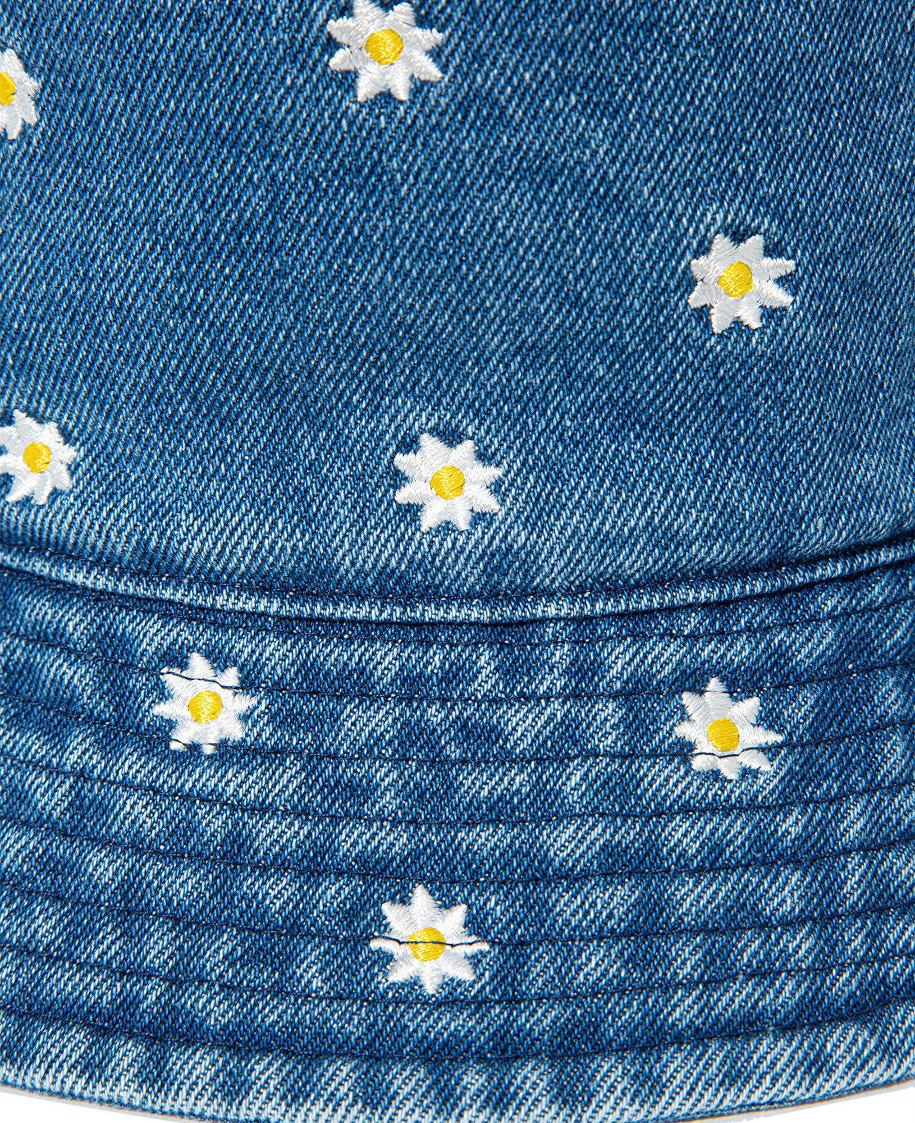 Mavi Papatya Nakışlı Denim Bucket Şapka 1912247-34961