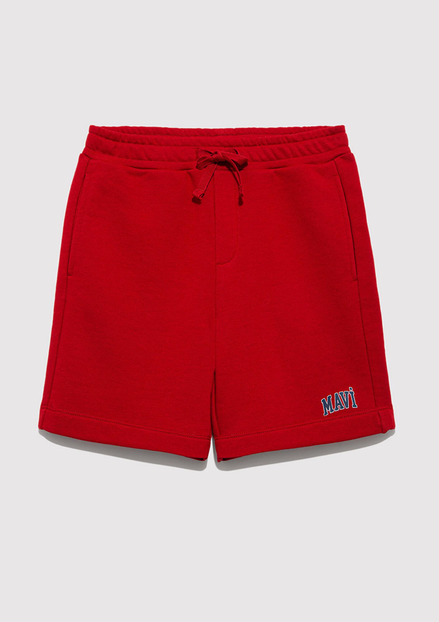 Mavi Mavi Logo Baskılı Kırmızı Şort 6410003-70464