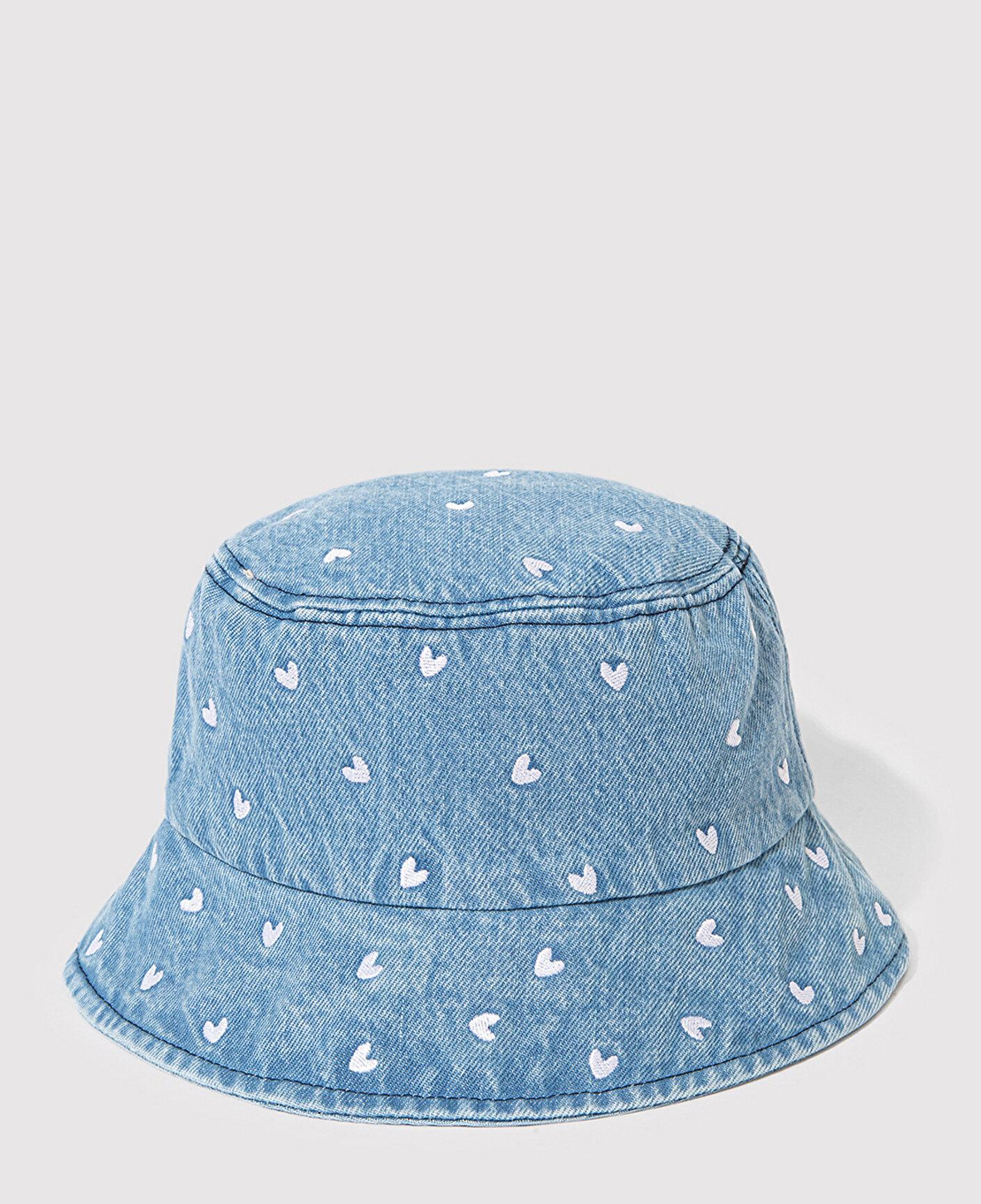 Mavi Kalp Nakışlı Denim Bucket Şapka 1913100-82324
