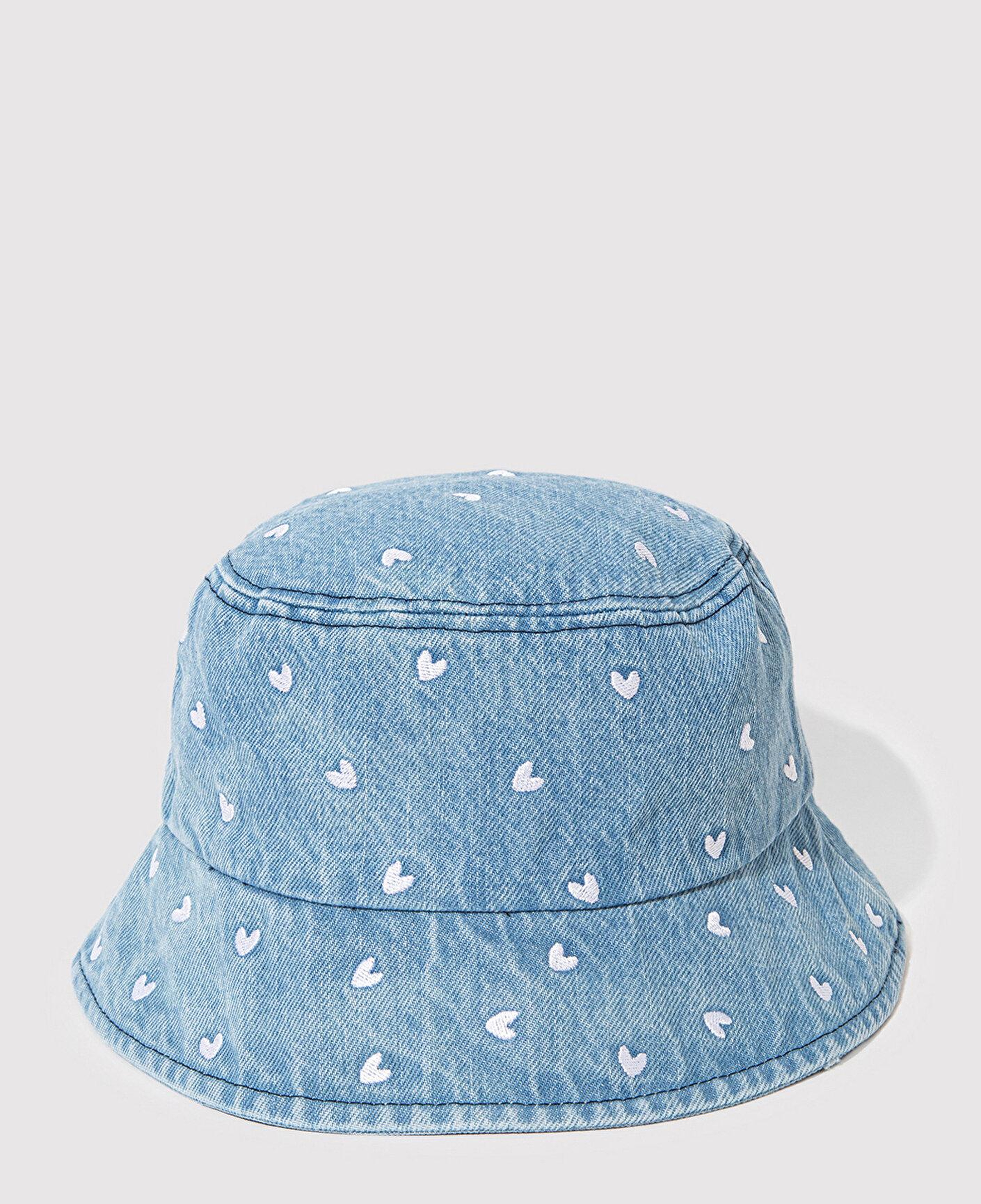 Mavi Kalp Nakışlı Denim Bucket Şapka 1913100-82324