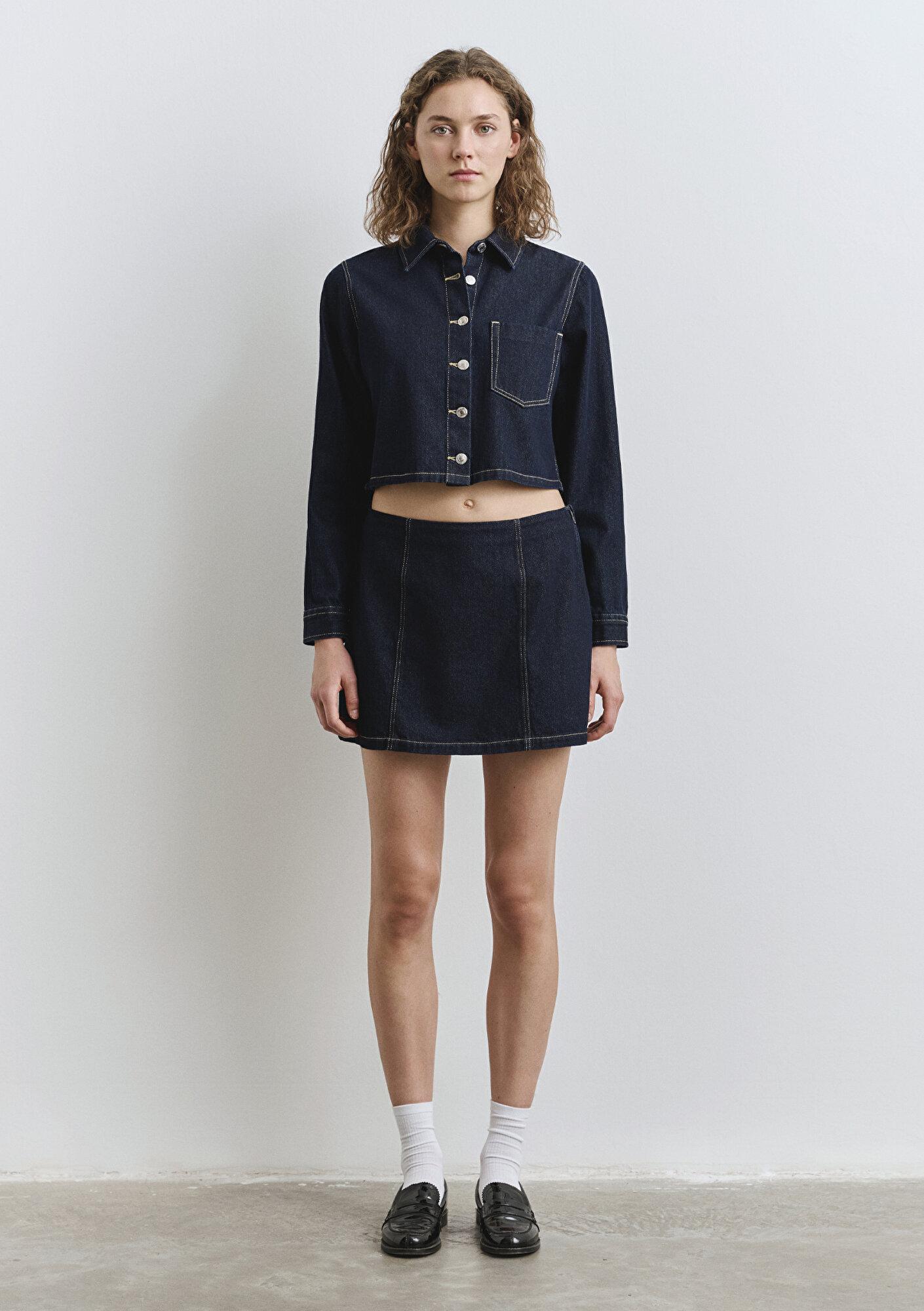 Mavi Rinse Denim Mini Etek 1310721-85481