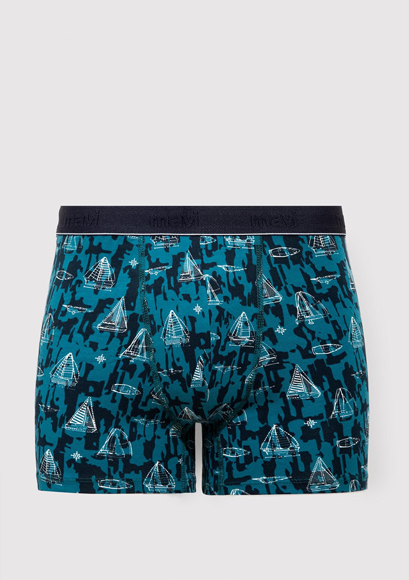 Mavi Baskılı Lacivert Boxer 0912228-32184