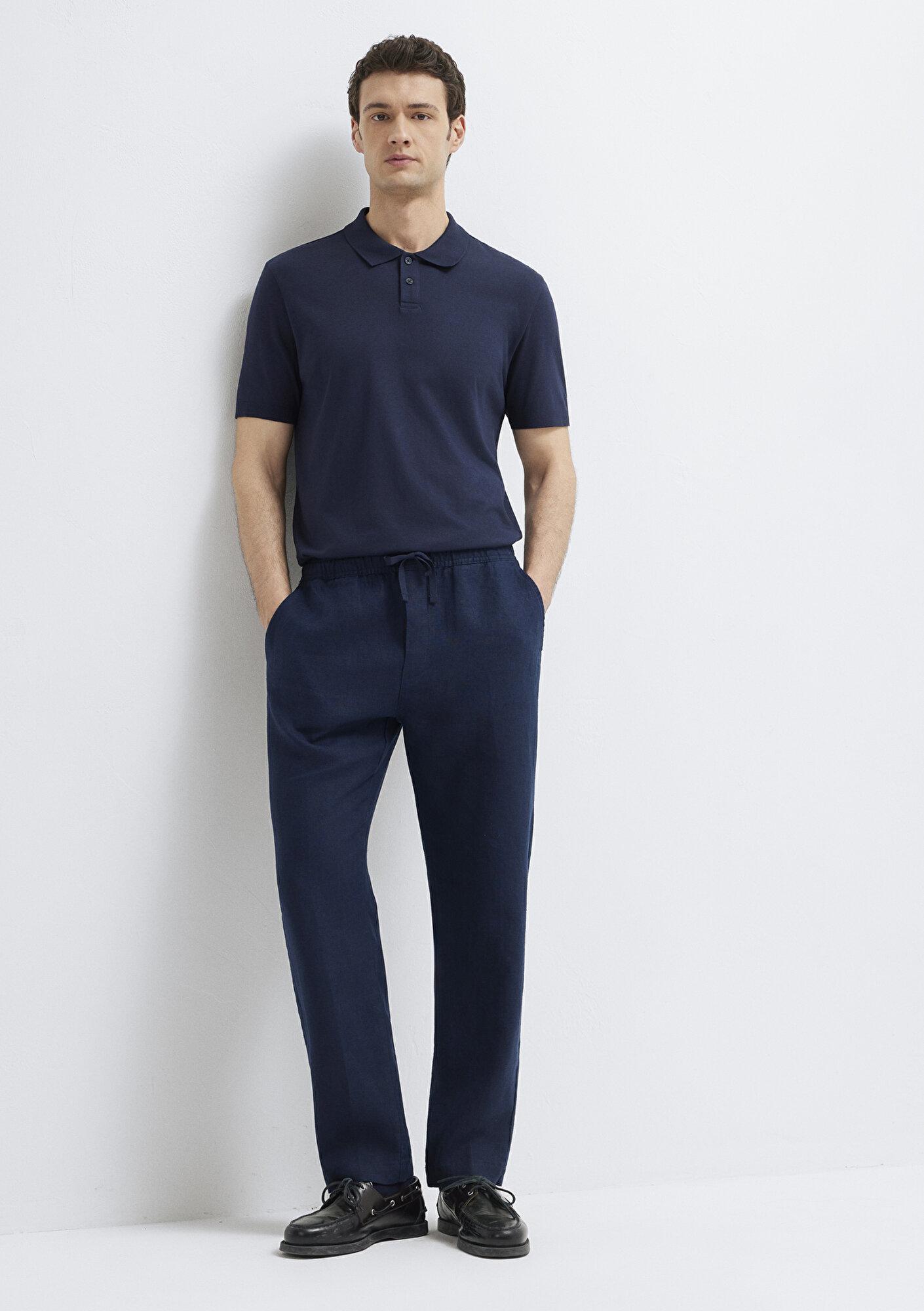 Mavi Lacivert Keten Pantolon 0010577-80872