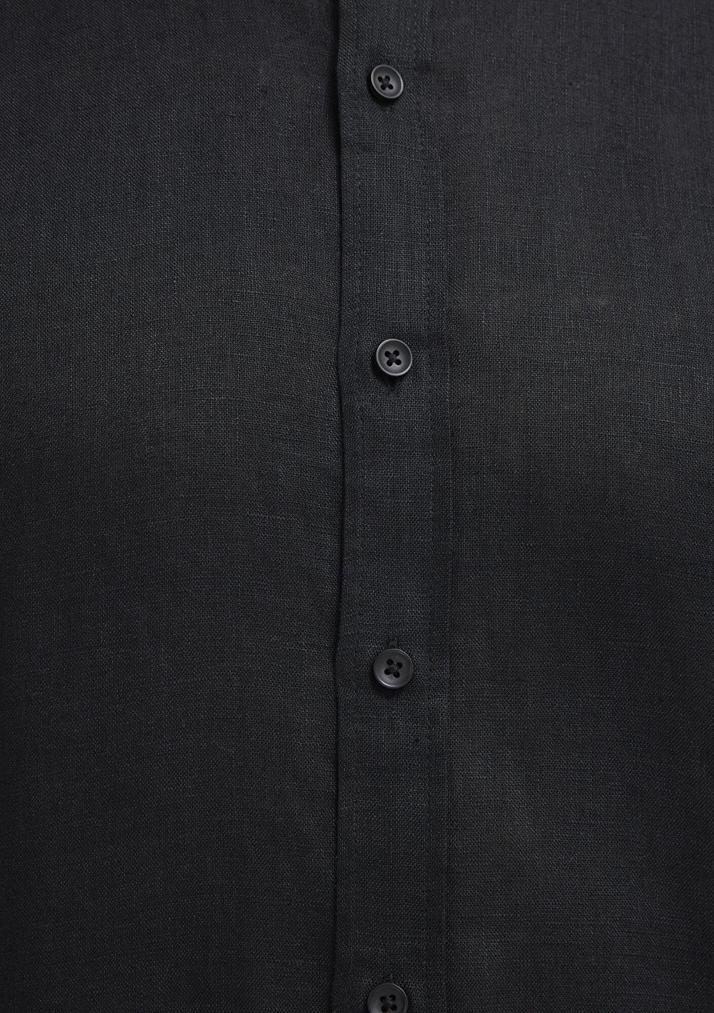 Mavi Mavi Black Siyah Keten Gömlek Regular Fit / Normal Kesim 0211909-900