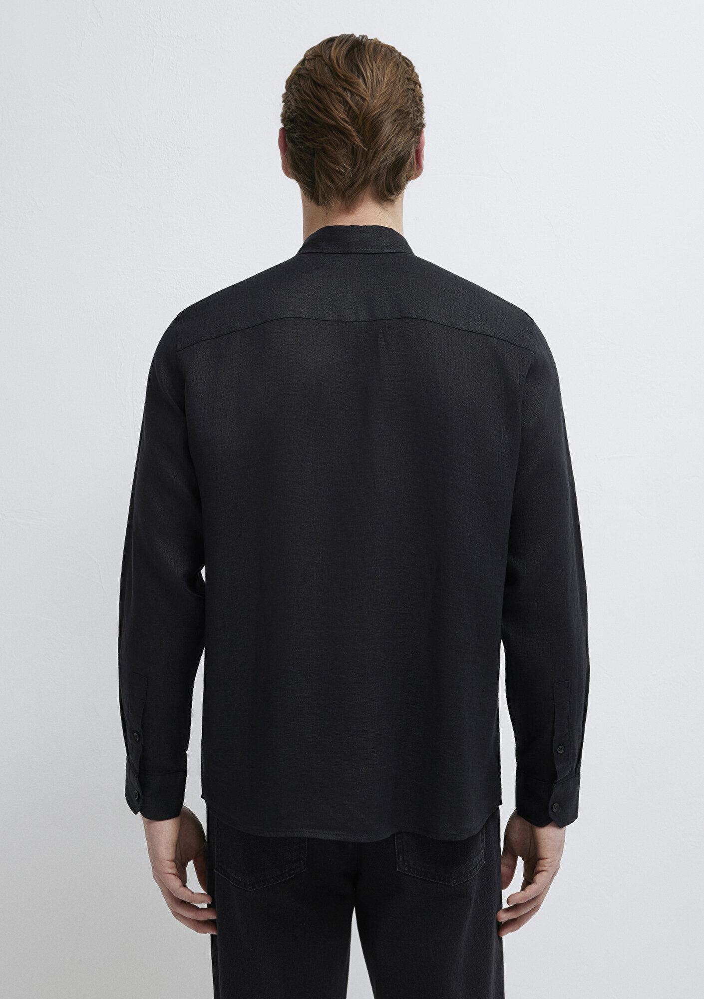 Mavi Mavi Black Siyah Keten Gömlek Regular Fit / Normal Kesim 0211909-900