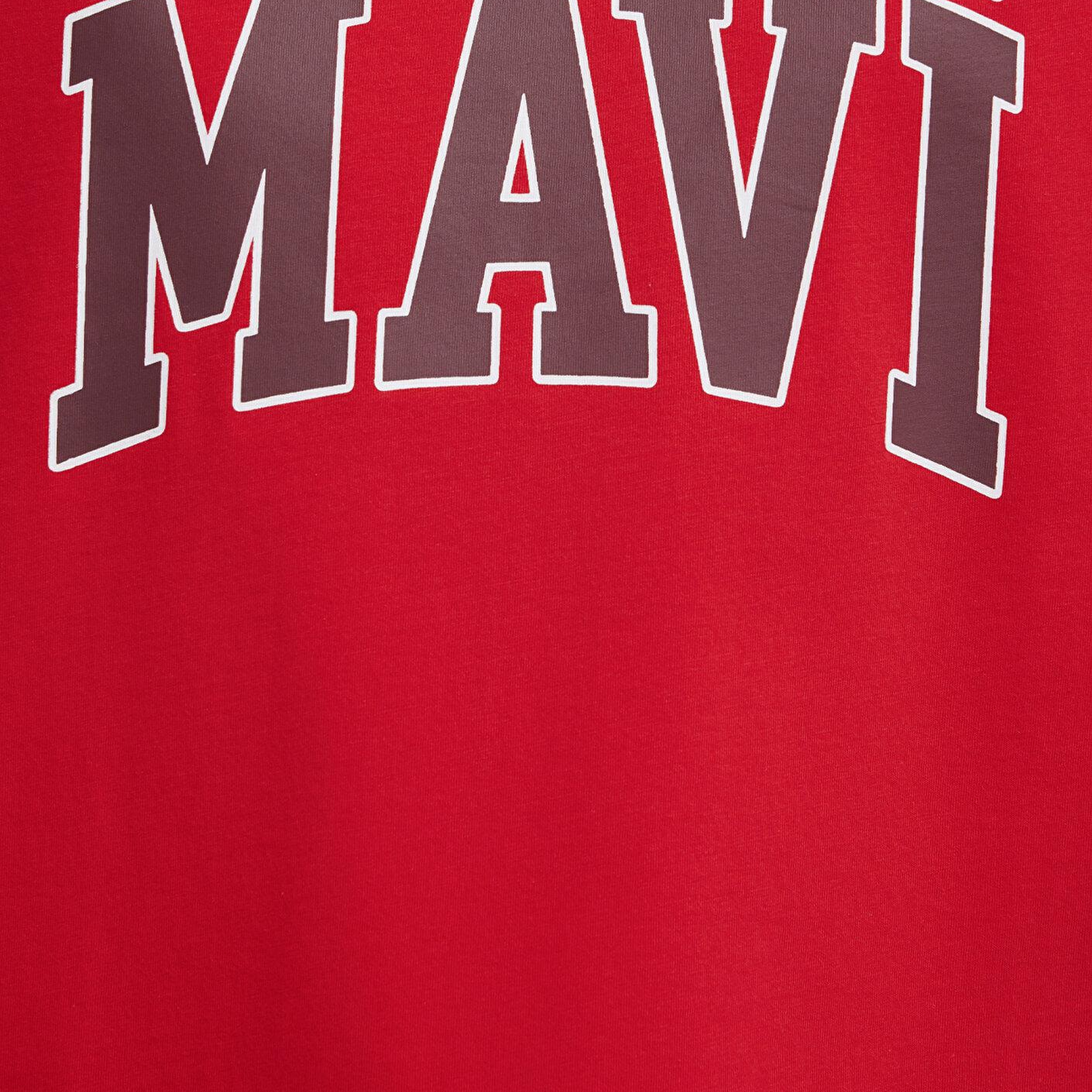 Mavi Mavi Logo Baskılı Kırmızı Tişört Loose Fit / Bol Rahat Kesim 0611711-70467
