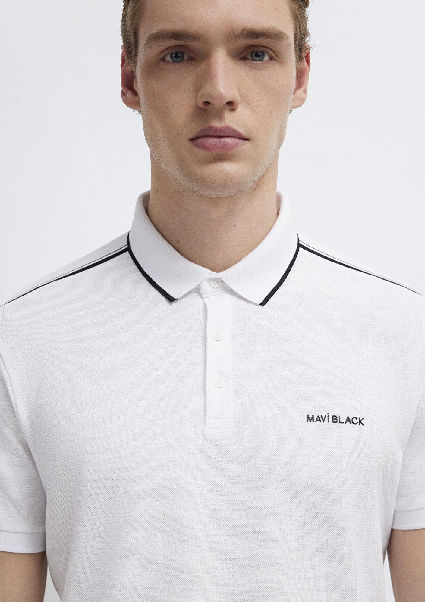 Mavi Mavi Black Beyaz Polo Tişört Regular Fit / Normal Kesim 0611838-620