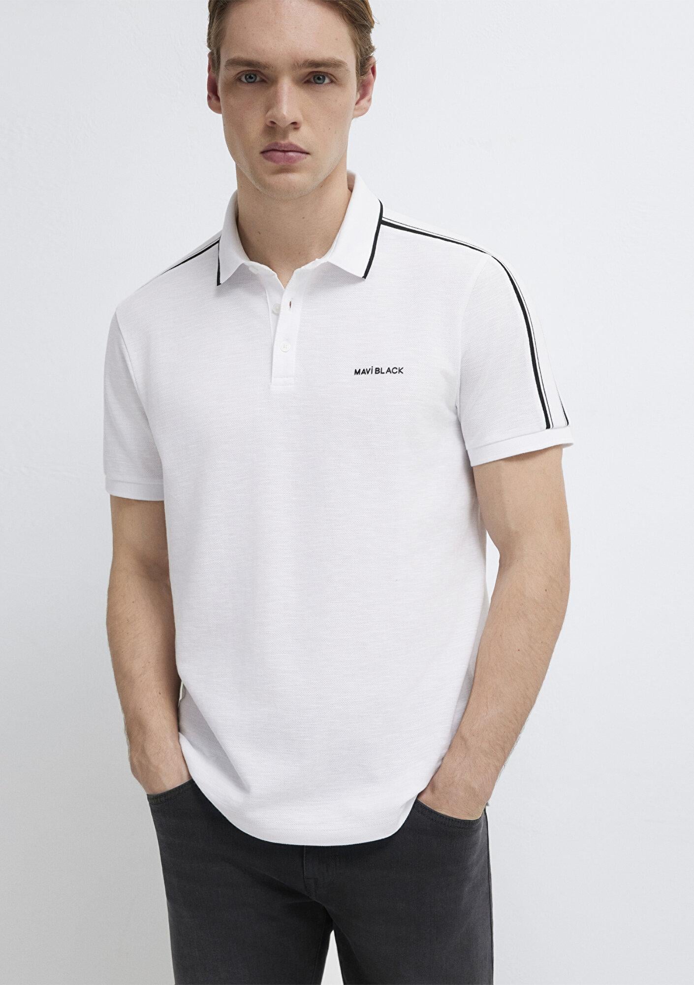 Mavi Mavi Black Beyaz Polo Tişört Regular Fit / Normal Kesim 0611838-620