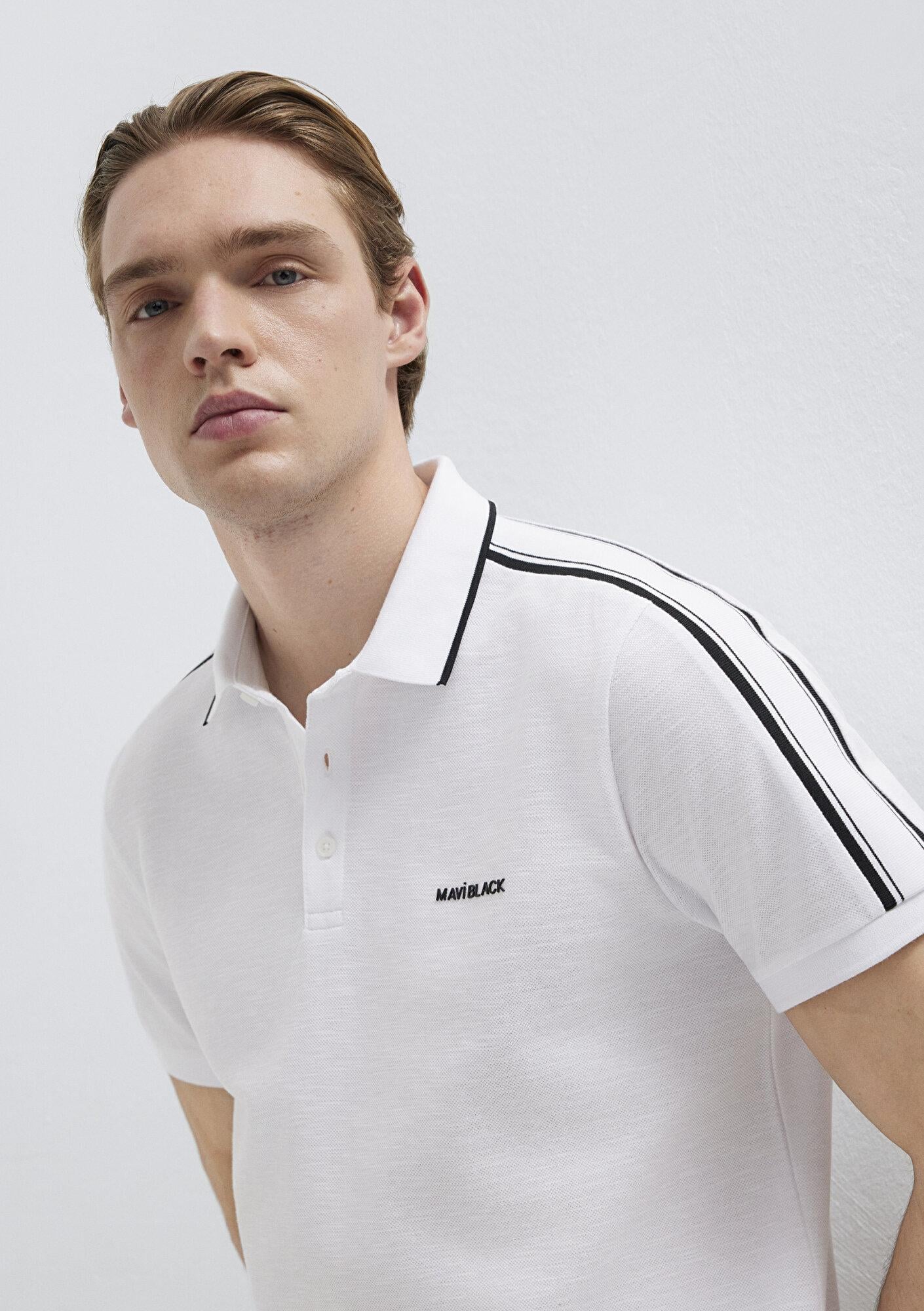 Mavi Mavi Black Beyaz Polo Tişört Regular Fit / Normal Kesim 0611838-620