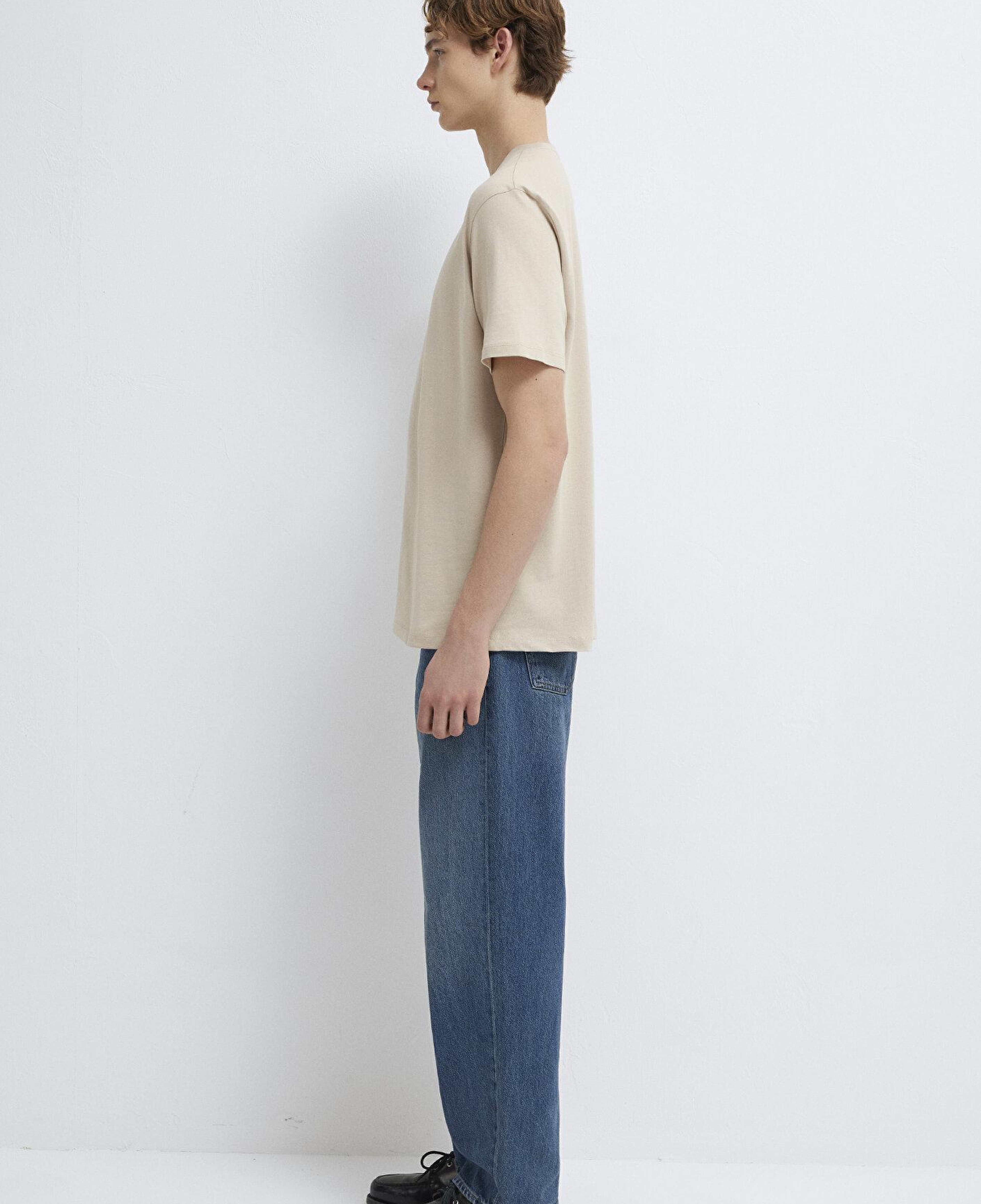 Mavi Bej Basic Tişört Loose Fit / Bol Rahat Kesim 066249-70004