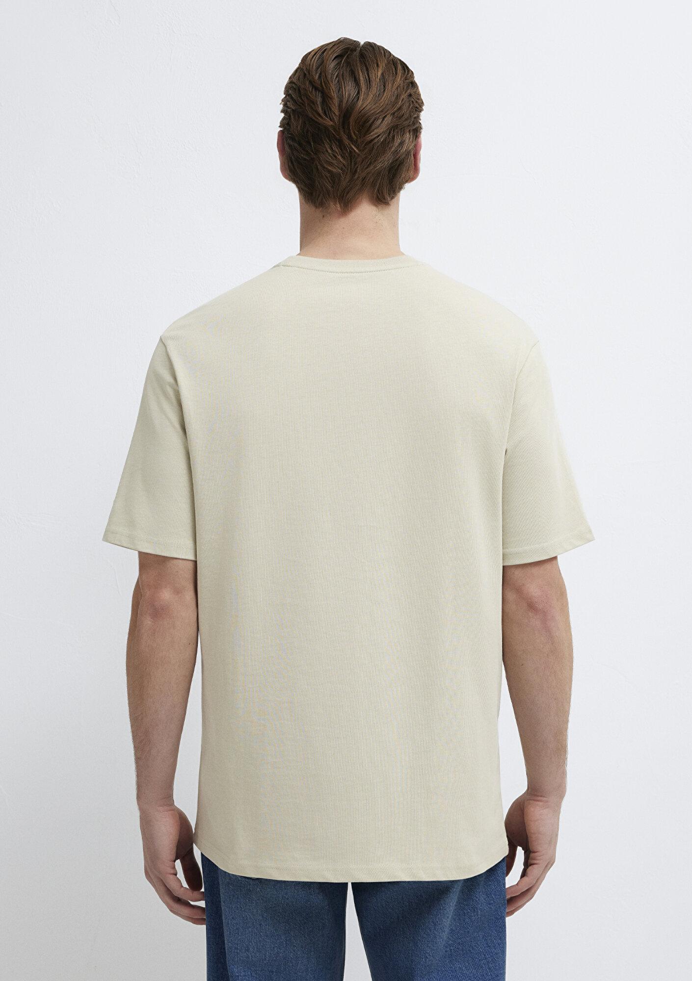 Mavi Bej Basic Tişört Loose Fit / Bol Rahat Kesim 0611924-70322