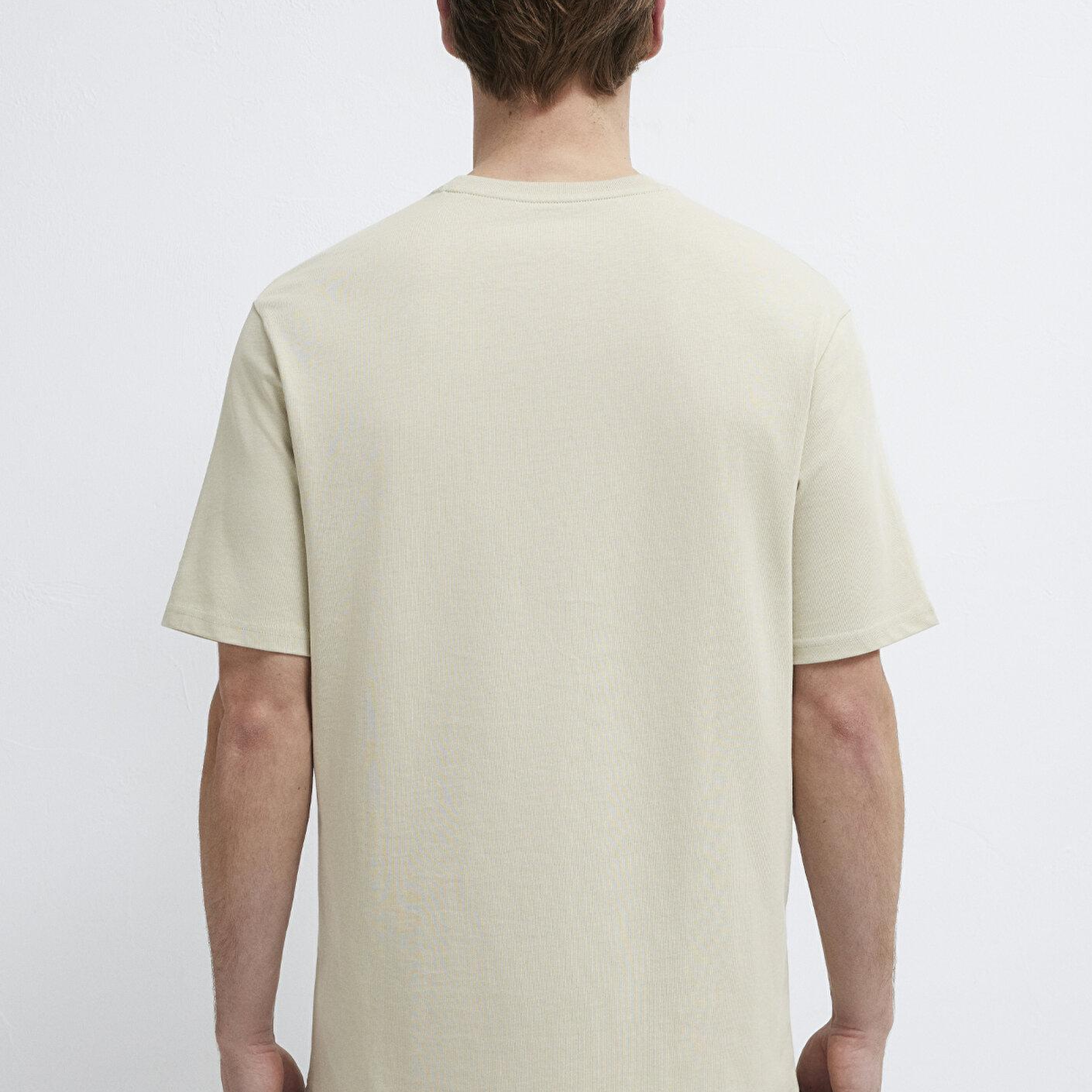 Mavi Bej Basic Tişört Loose Fit / Bol Rahat Kesim 0611924-70322