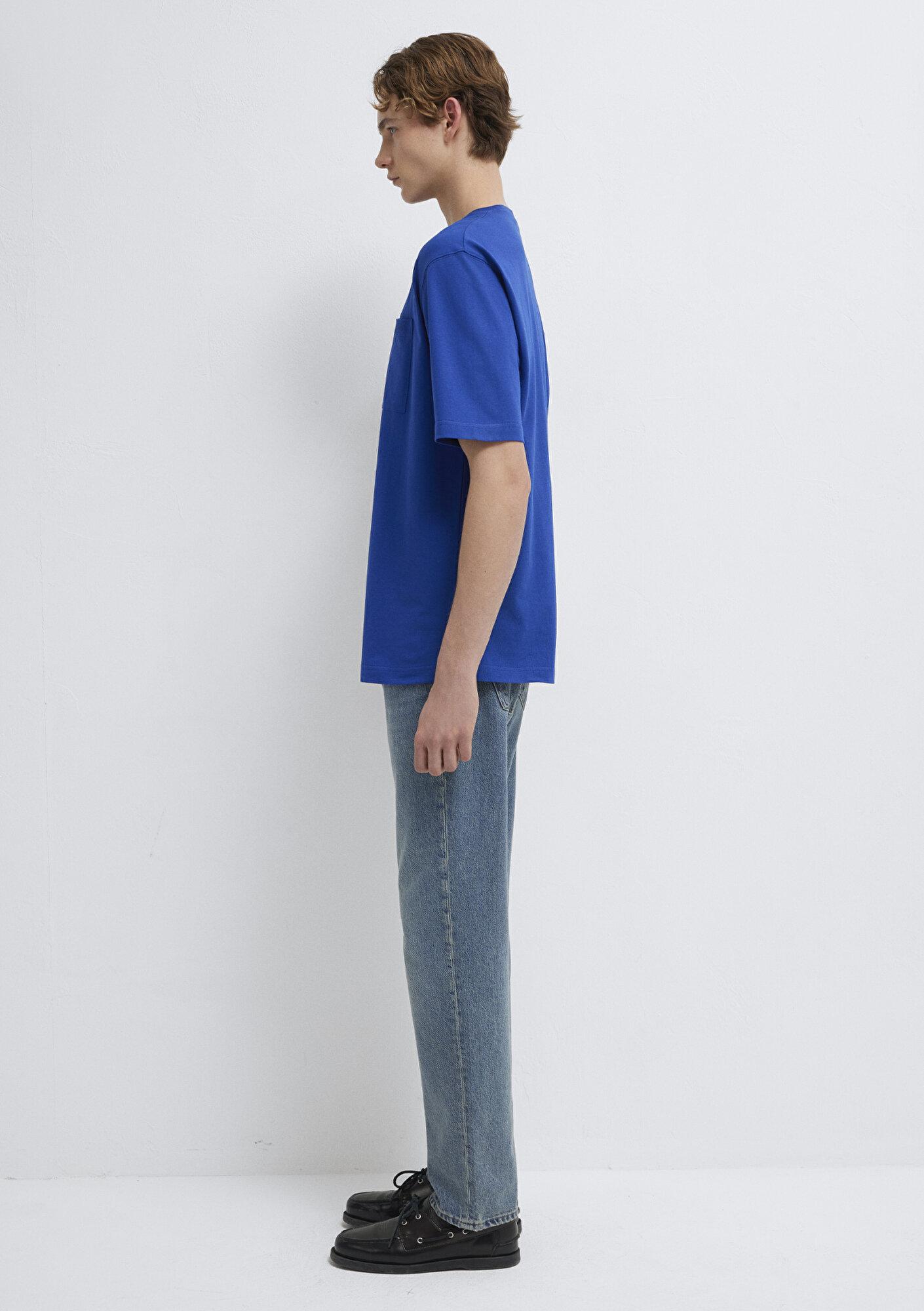 Mavi MVJNS Nakış Detaylı Mavi Tişört Relaxed Fit / Rahat Kesim 0613329-70907