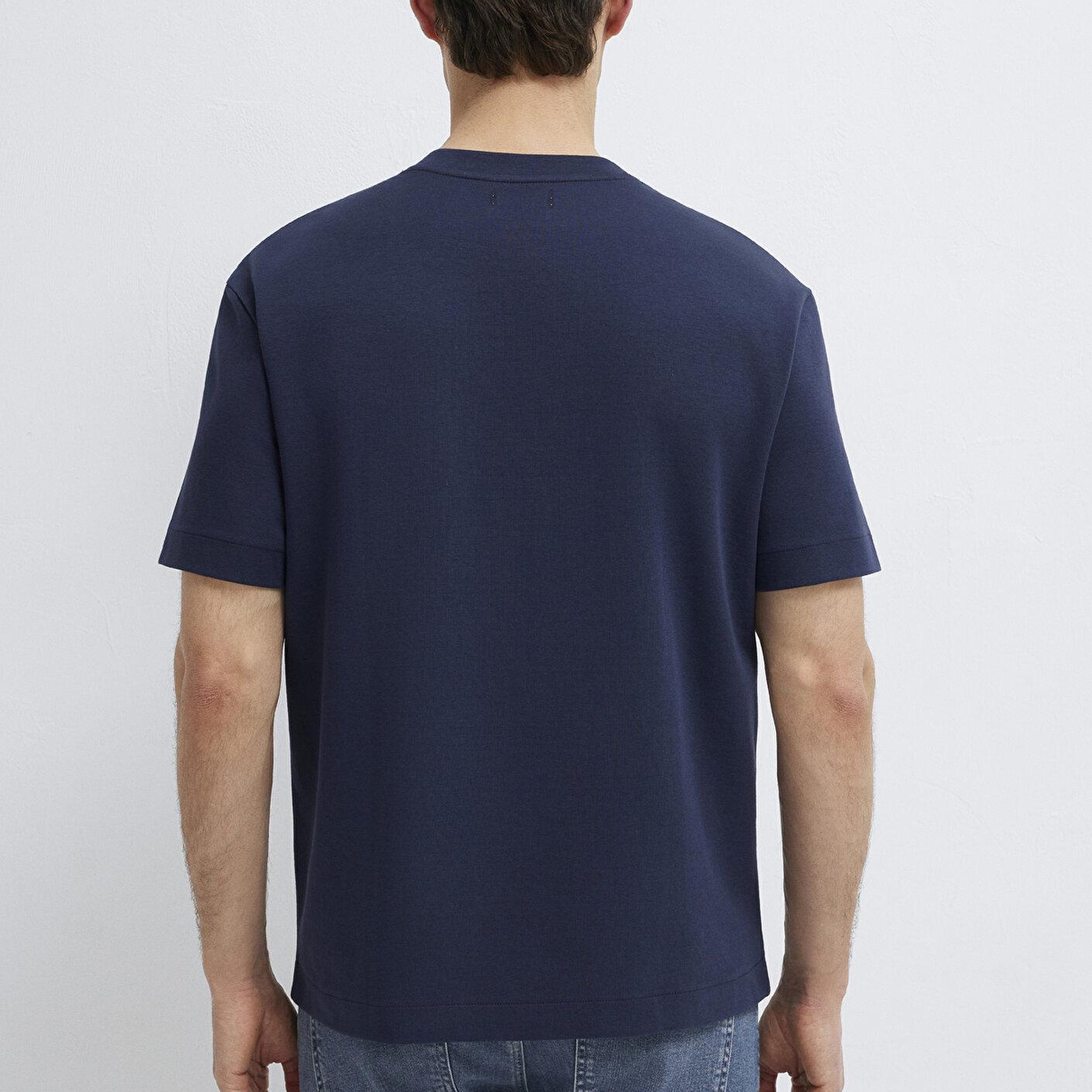 Mavi Lacivert Basic Tişört Loose Fit / Bol Rahat Kesim 0613339-86623