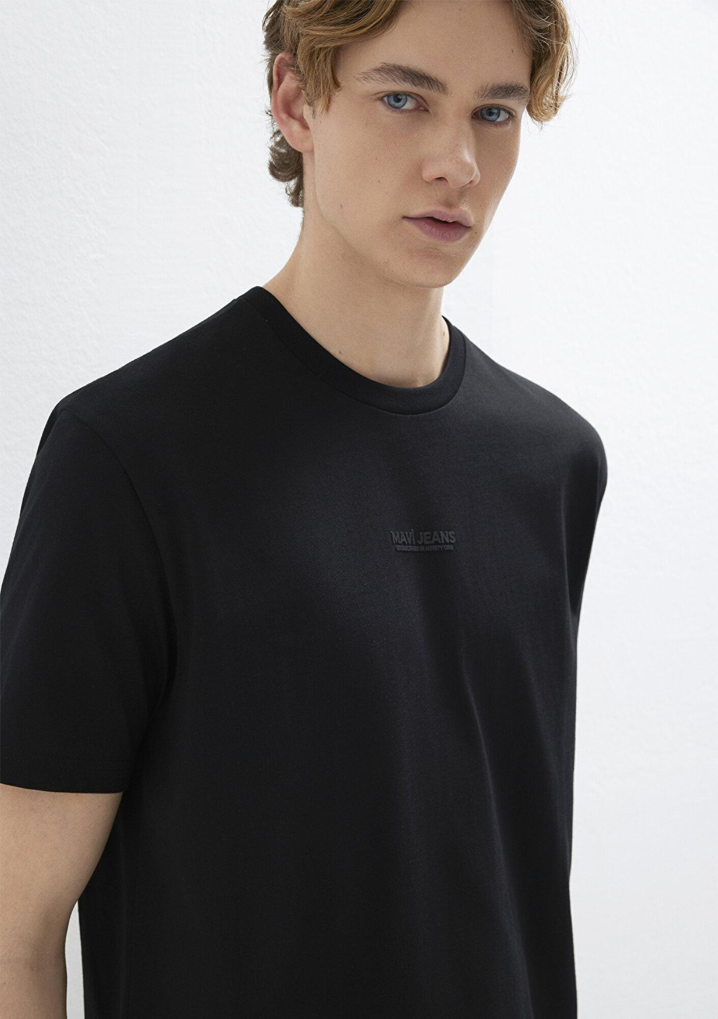Mavi Mavi Jeans Baskılı Siyah Tişört Loose Fit / Bol Rahat Kesim 0613348-900