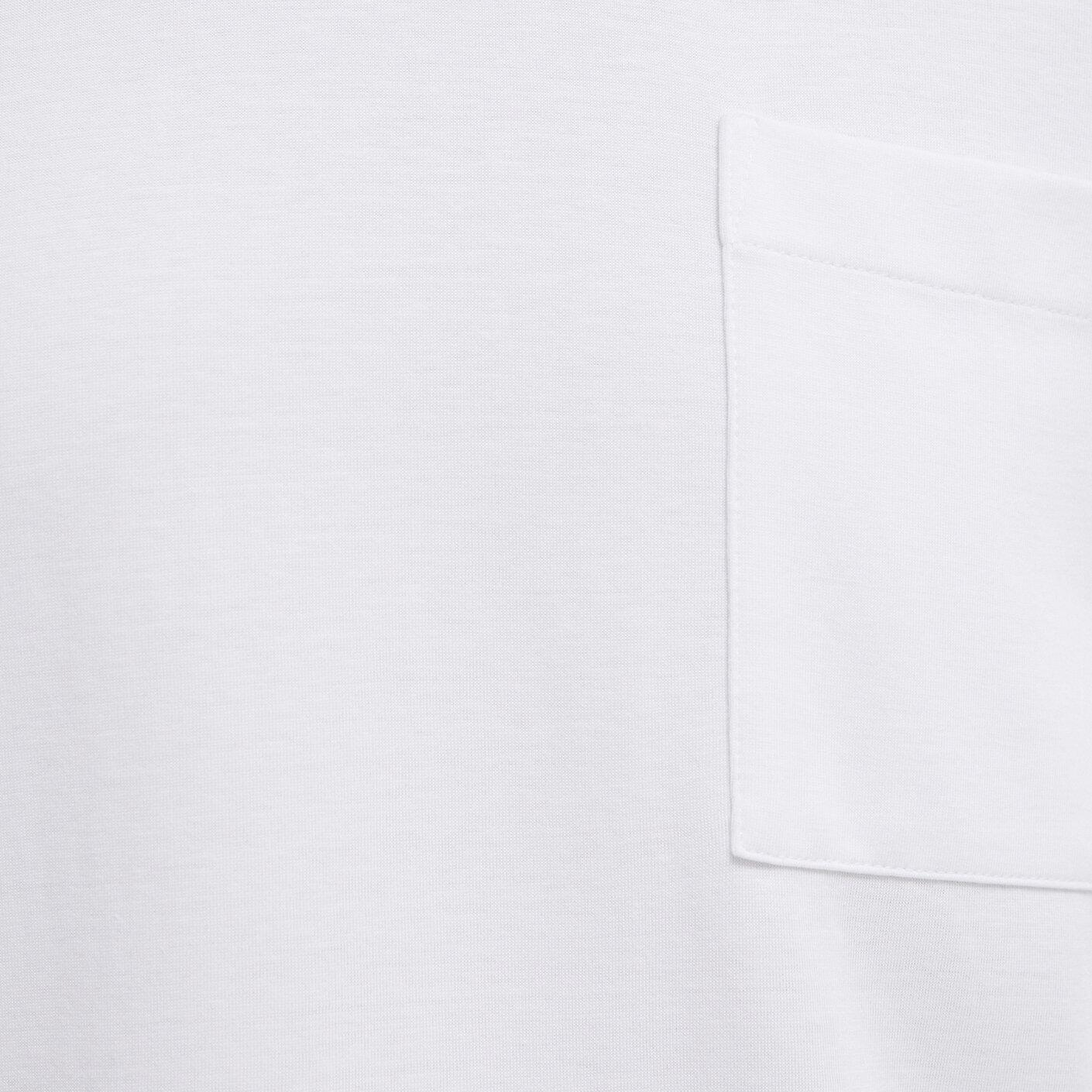Mavi Cepli Beyaz Basic Tişört Loose Fit / Bol Rahat Kesim 0613339-620
