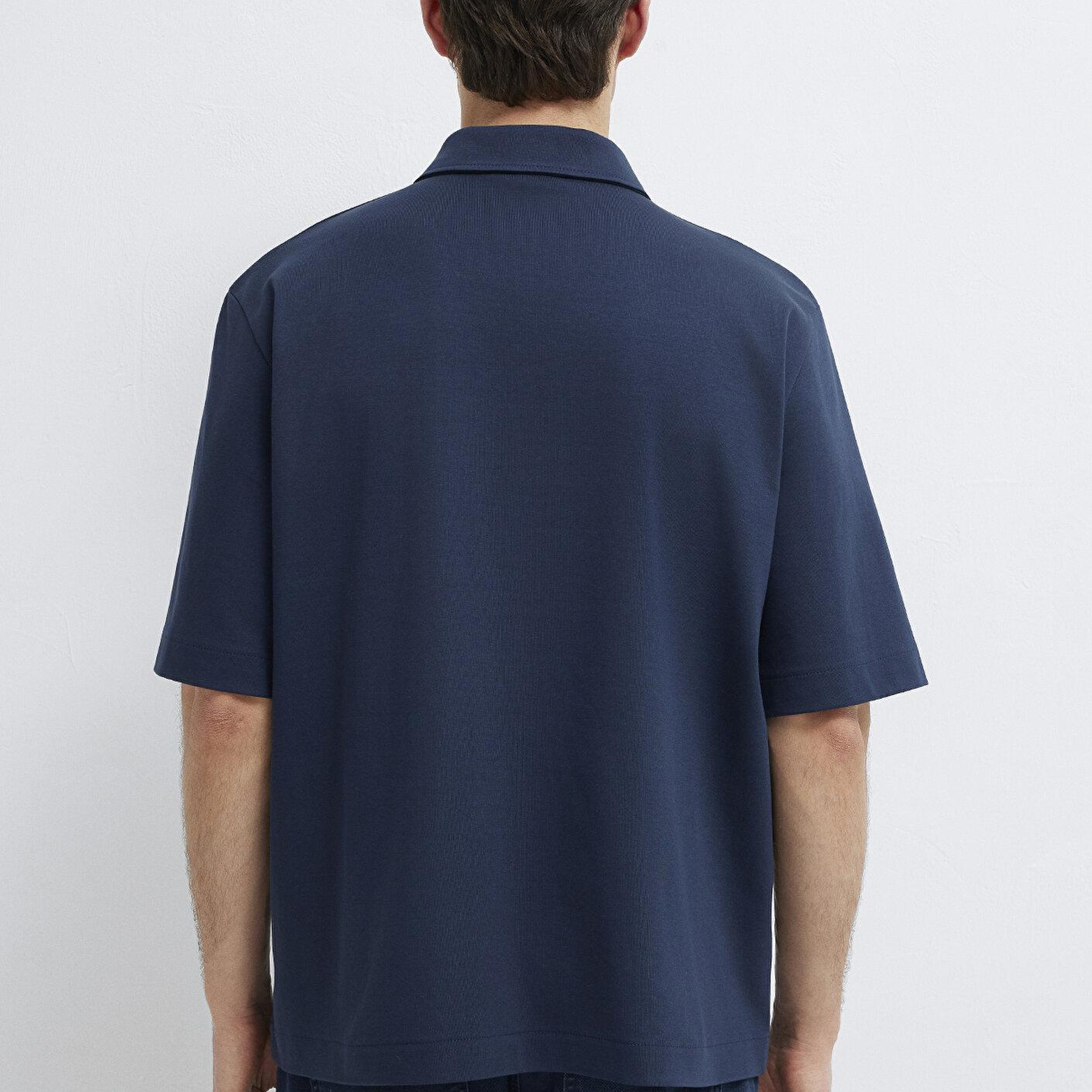 Mavi Lacivert Polo Tişört Loose Fit / Bol Rahat Kesim 0613344-86623