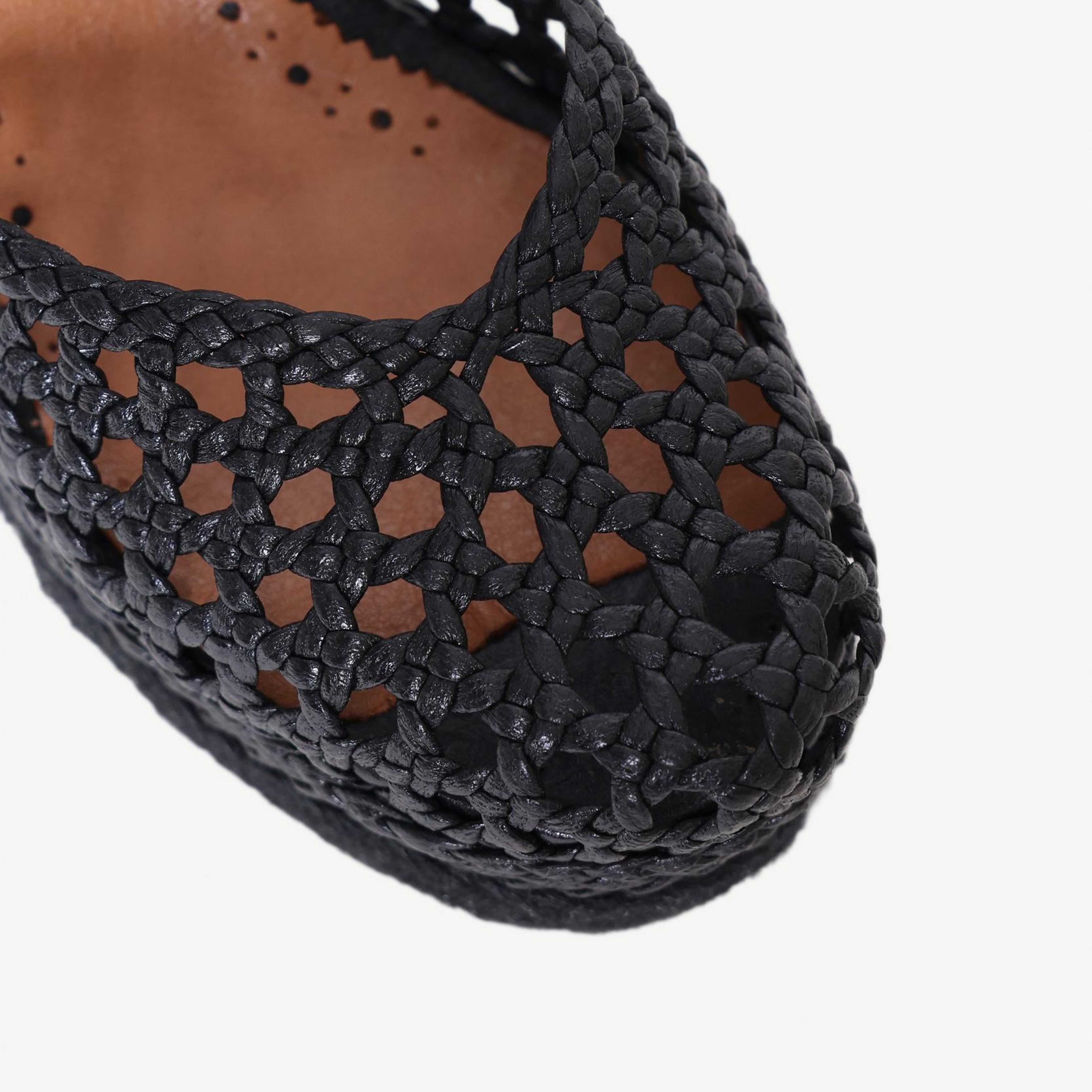 YARGICI Deri Örgü Dolgu Tabanlı Espadril