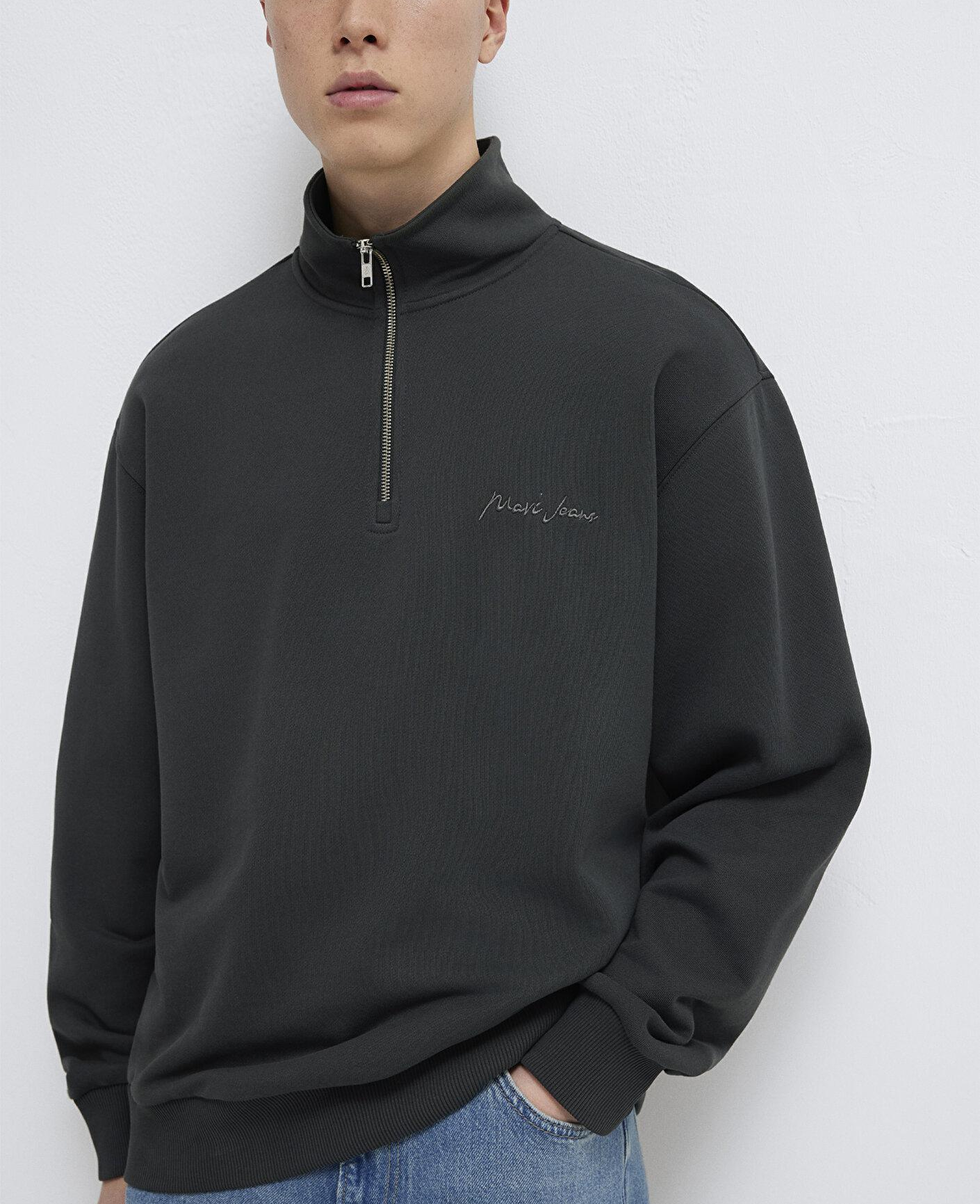 Mavi Mavi Jeans Yarı Fermuarlı Antrasit  Sweatshirt 0S10555-70092
