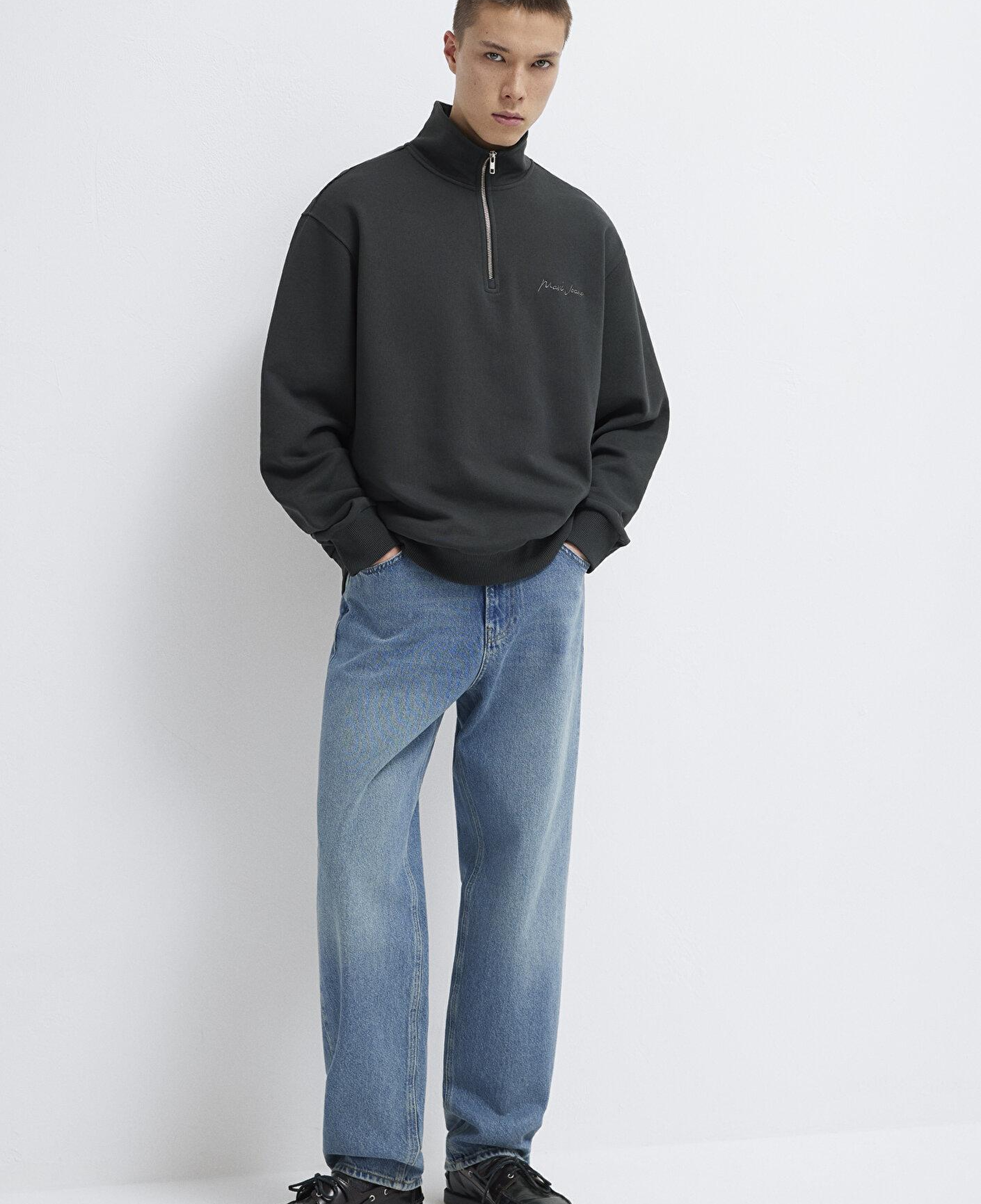 Mavi Mavi Jeans Yarı Fermuarlı Antrasit  Sweatshirt 0S10555-70092
