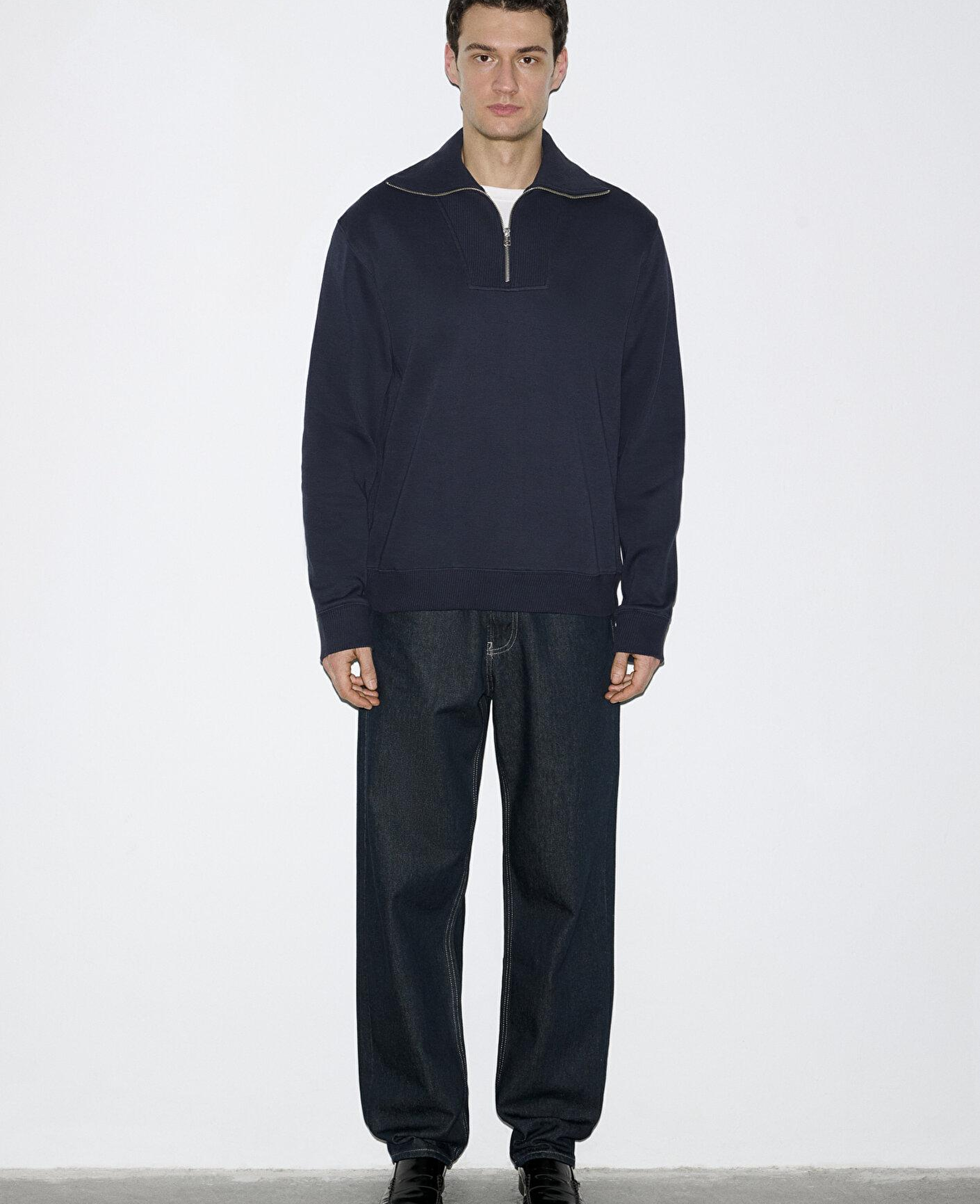 Mavi Yarı Fermuarlı Lacivert Sweatshirt 0S10539-83699