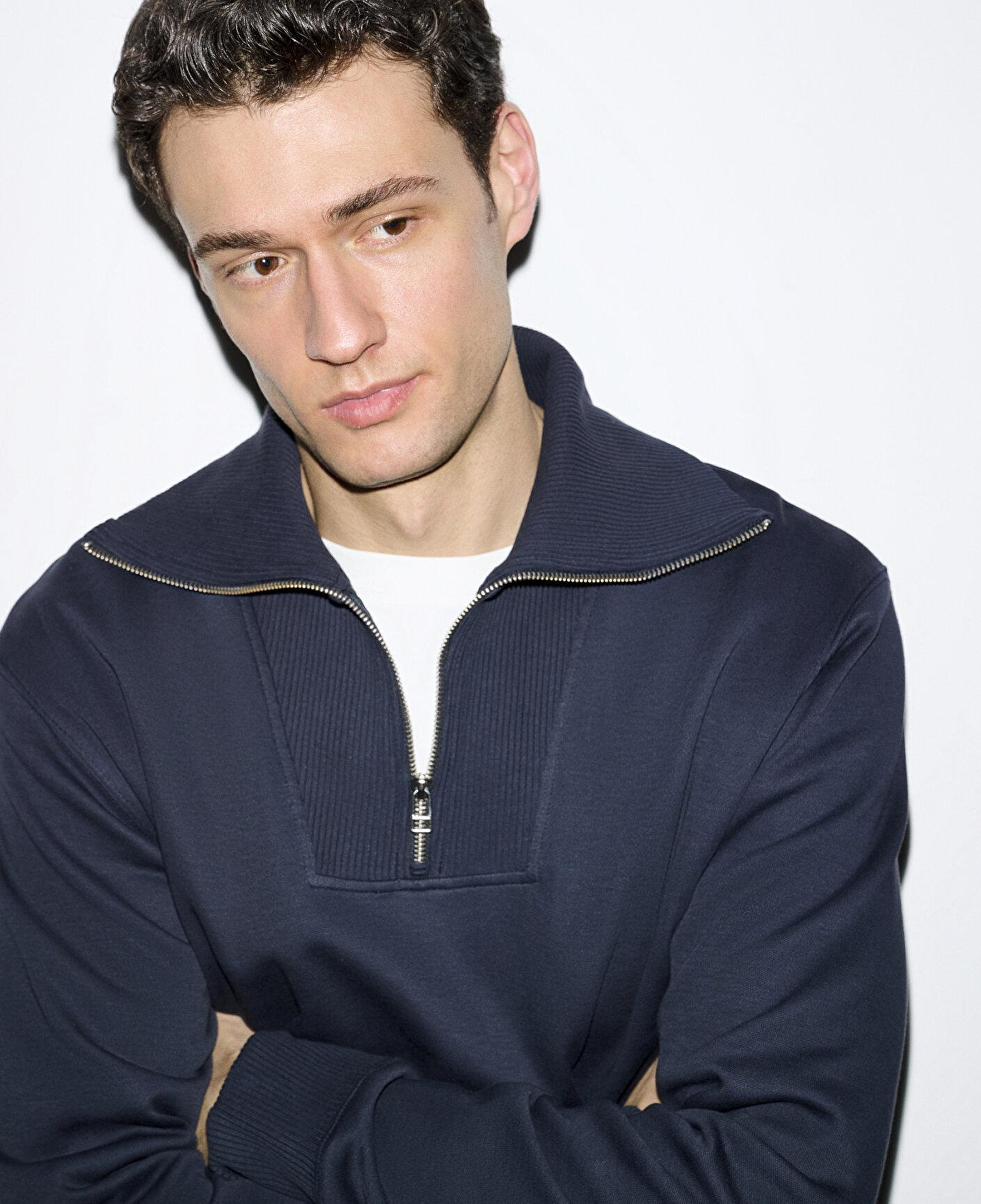 Mavi Yarı Fermuarlı Lacivert Sweatshirt 0S10539-83699