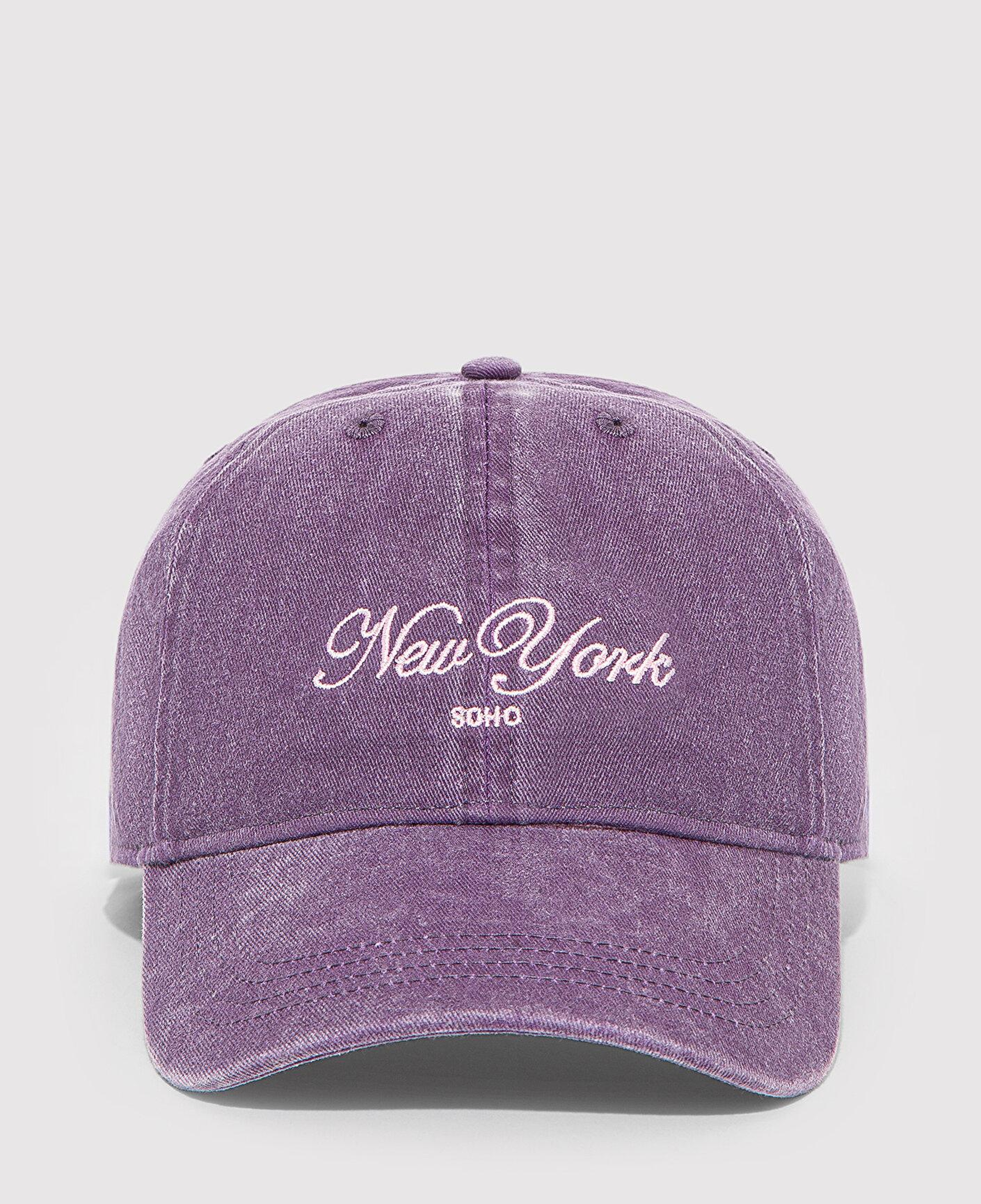 Mavi New York Nakışlı Mor Şapka 1913735-30780