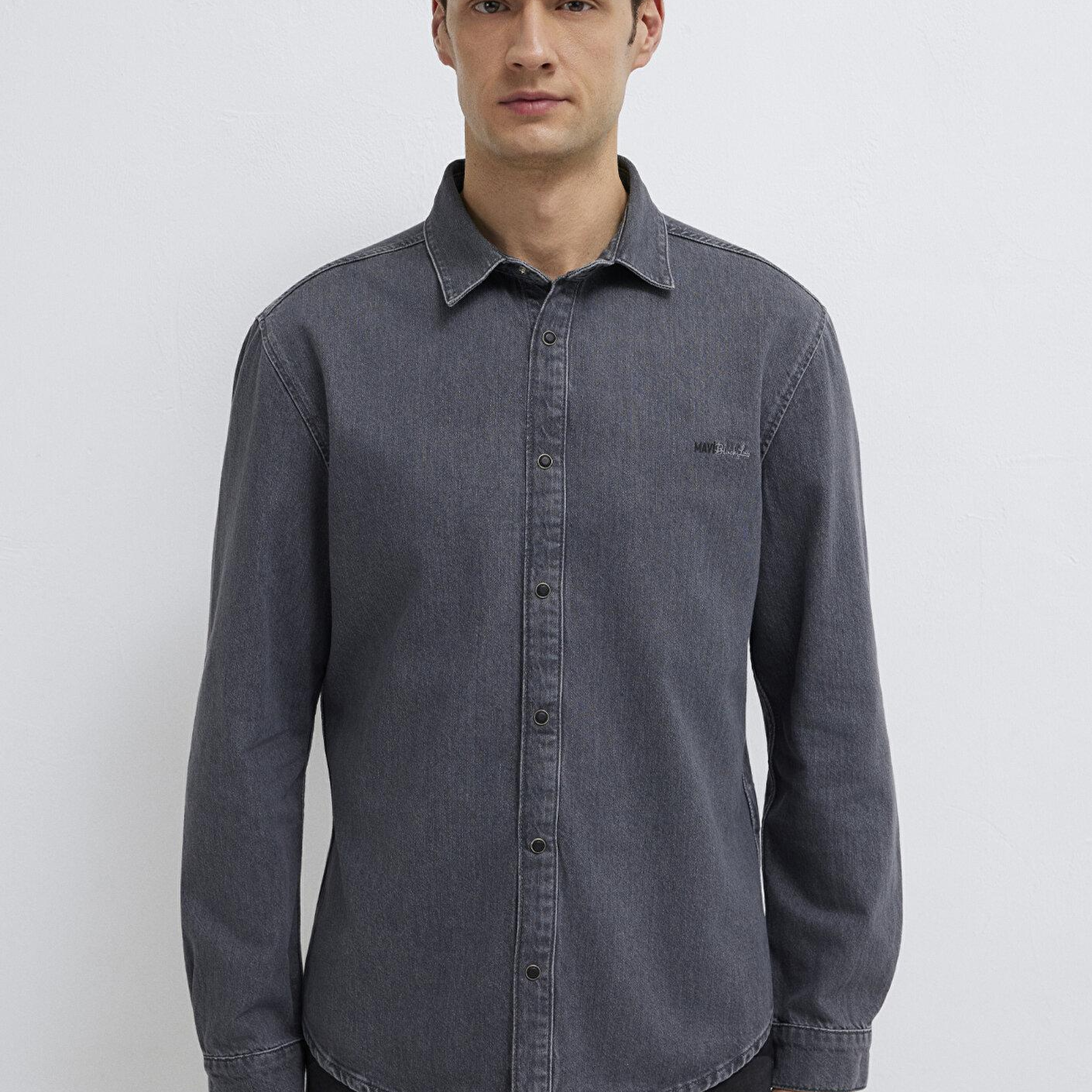 Mavi Roy Gri Jean Gömlek Slim Fit / Dar Kesim 0210496-A2097