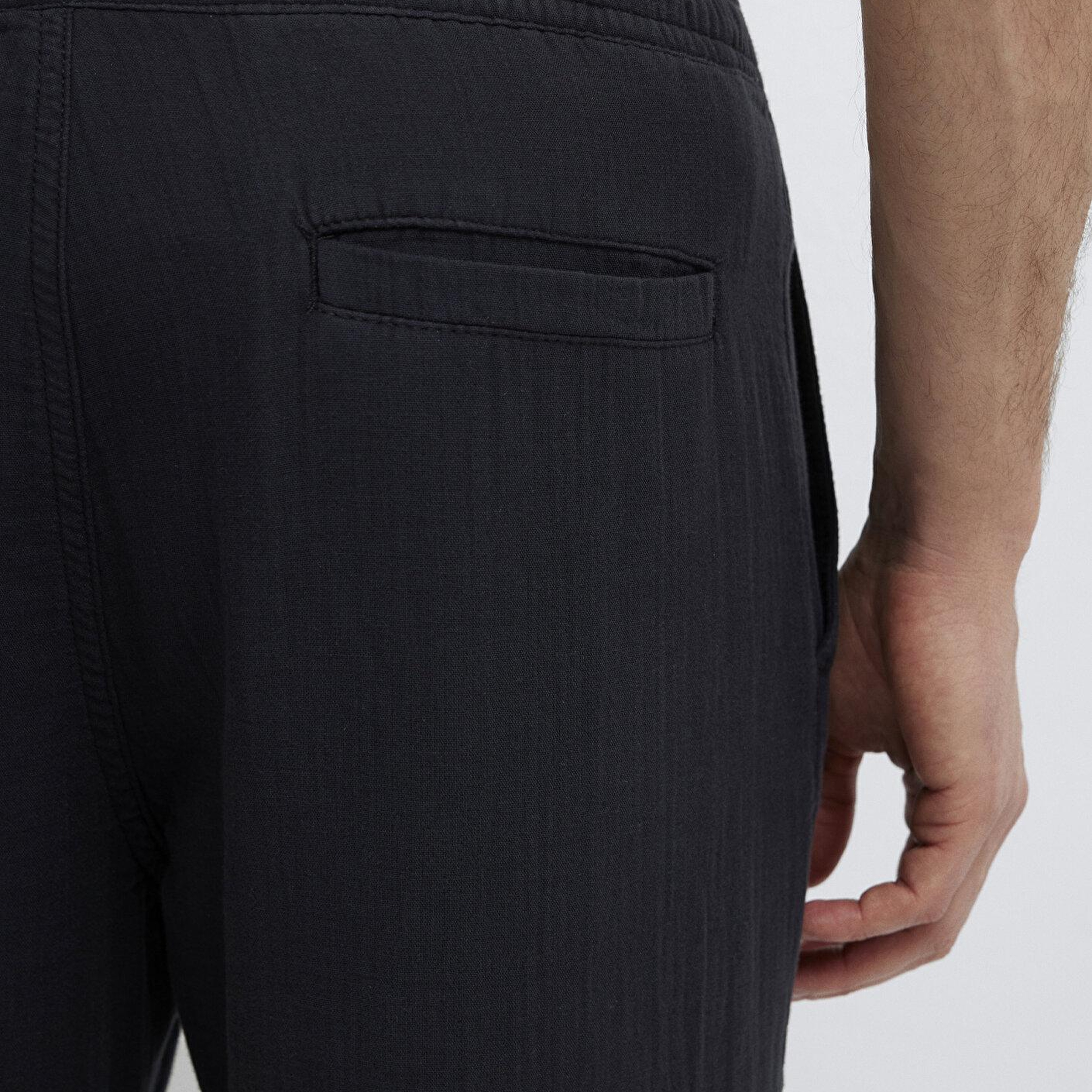 Mavi Beli Lastikli Siyah Pantolon 0010596-71379