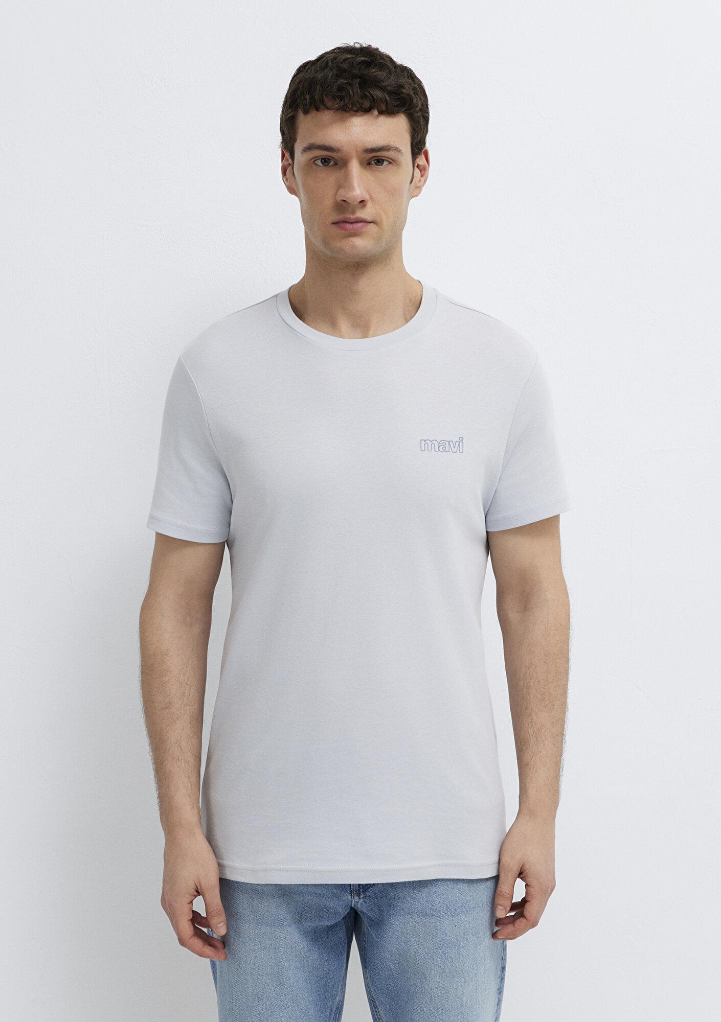 Mavi Mavi Logo Baskılı Mavi İnterlok Tişört Slim Fit / Dar Kesim 0610360-70799