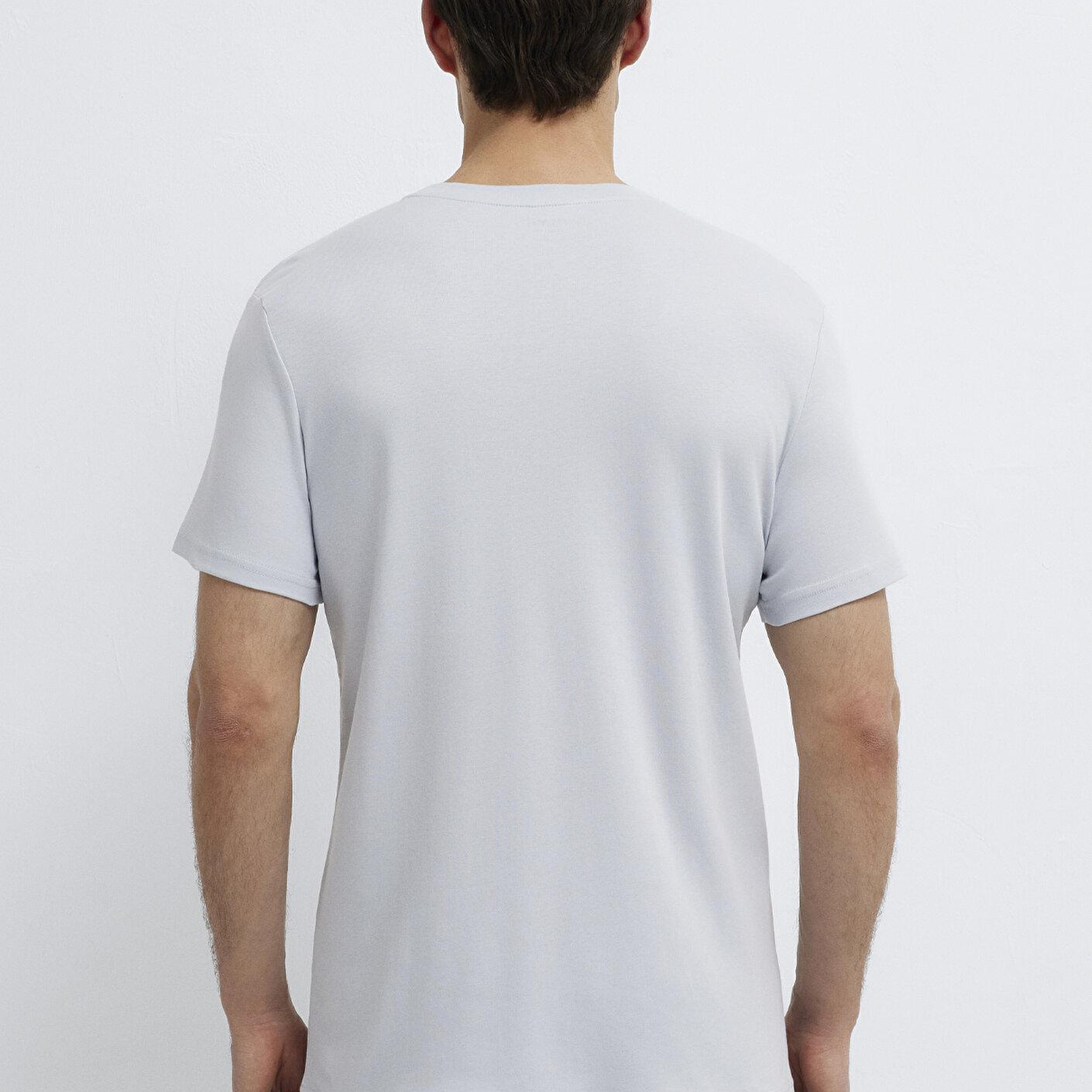Mavi Mavi Logo Baskılı Mavi İnterlok Tişört Slim Fit / Dar Kesim 0610360-70799