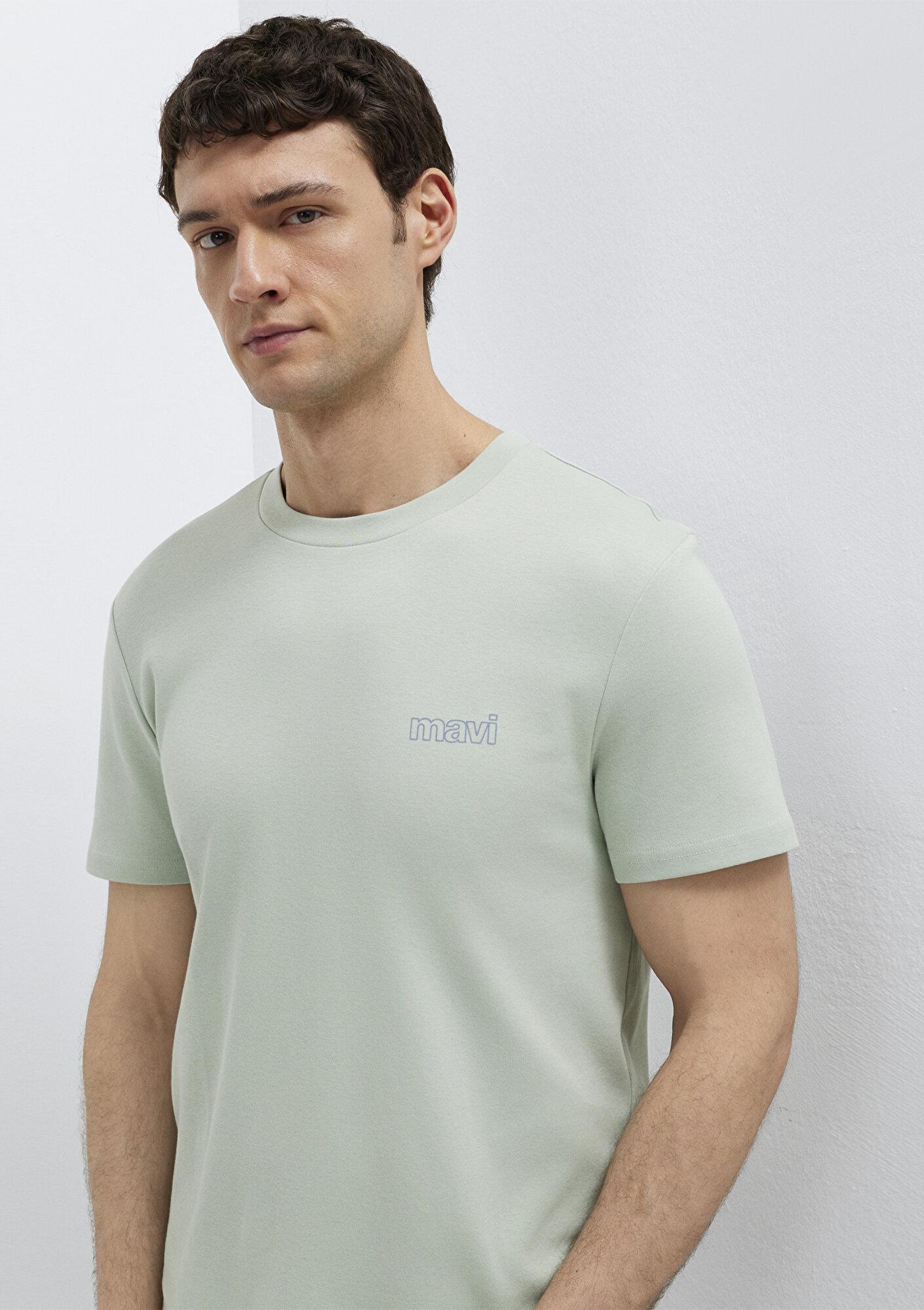 Mavi Mavi Logo Baskılı Yeşil İnterlok Tişört Slim Fit / Dar Kesim 0610360-71464