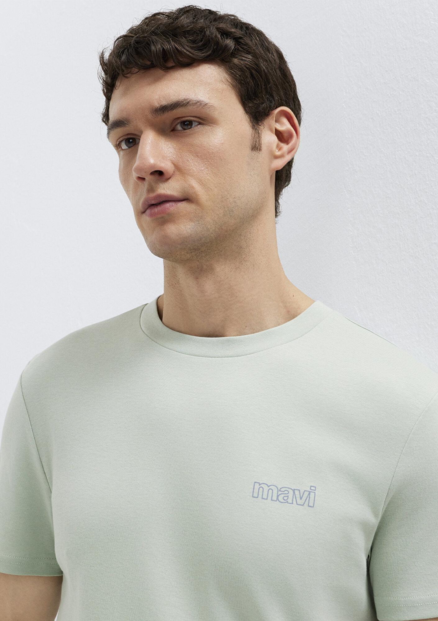 Mavi Mavi Logo Baskılı Yeşil İnterlok Tişört Slim Fit / Dar Kesim 0610360-71464