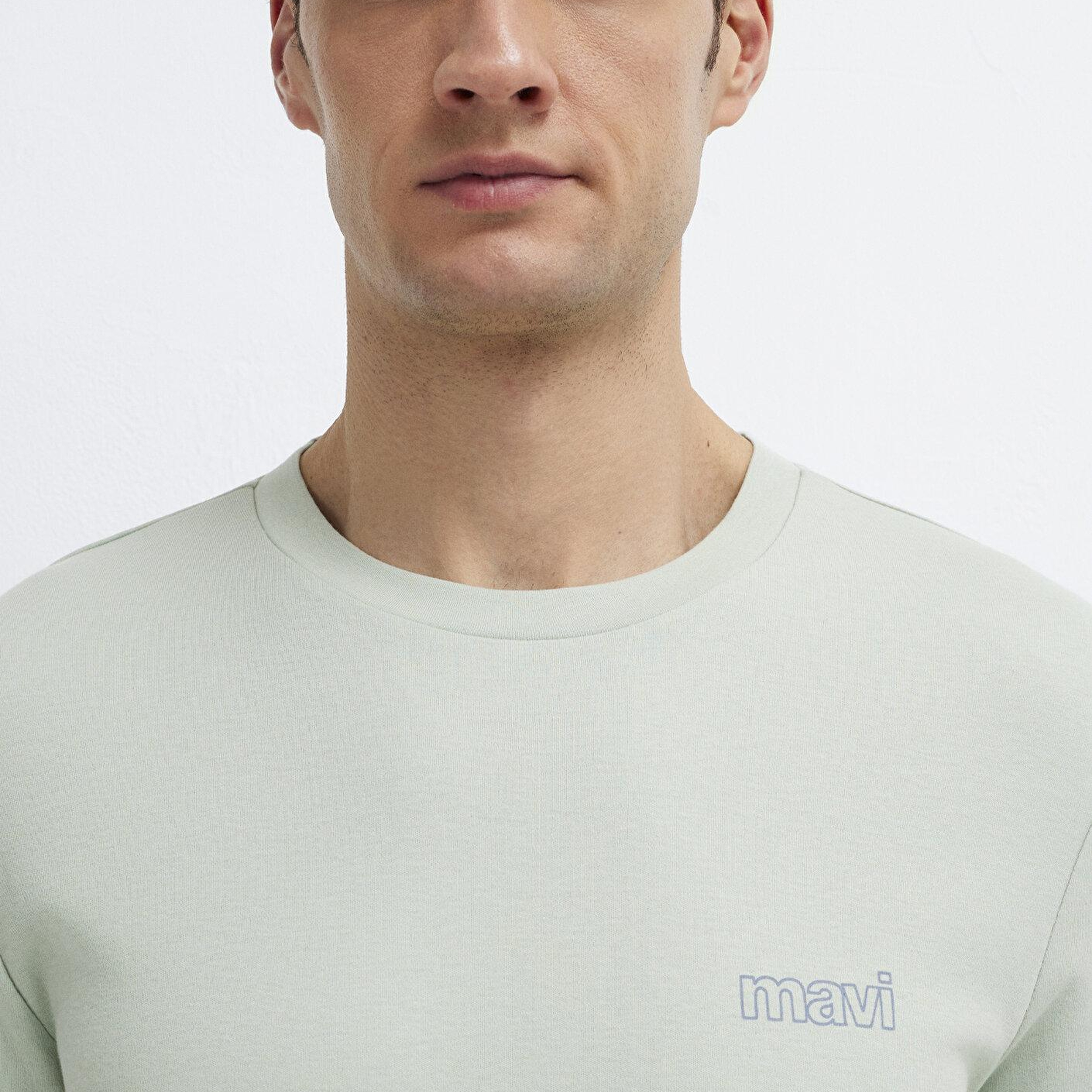 Mavi Mavi Logo Baskılı Yeşil İnterlok Tişört Slim Fit / Dar Kesim 0610360-71464