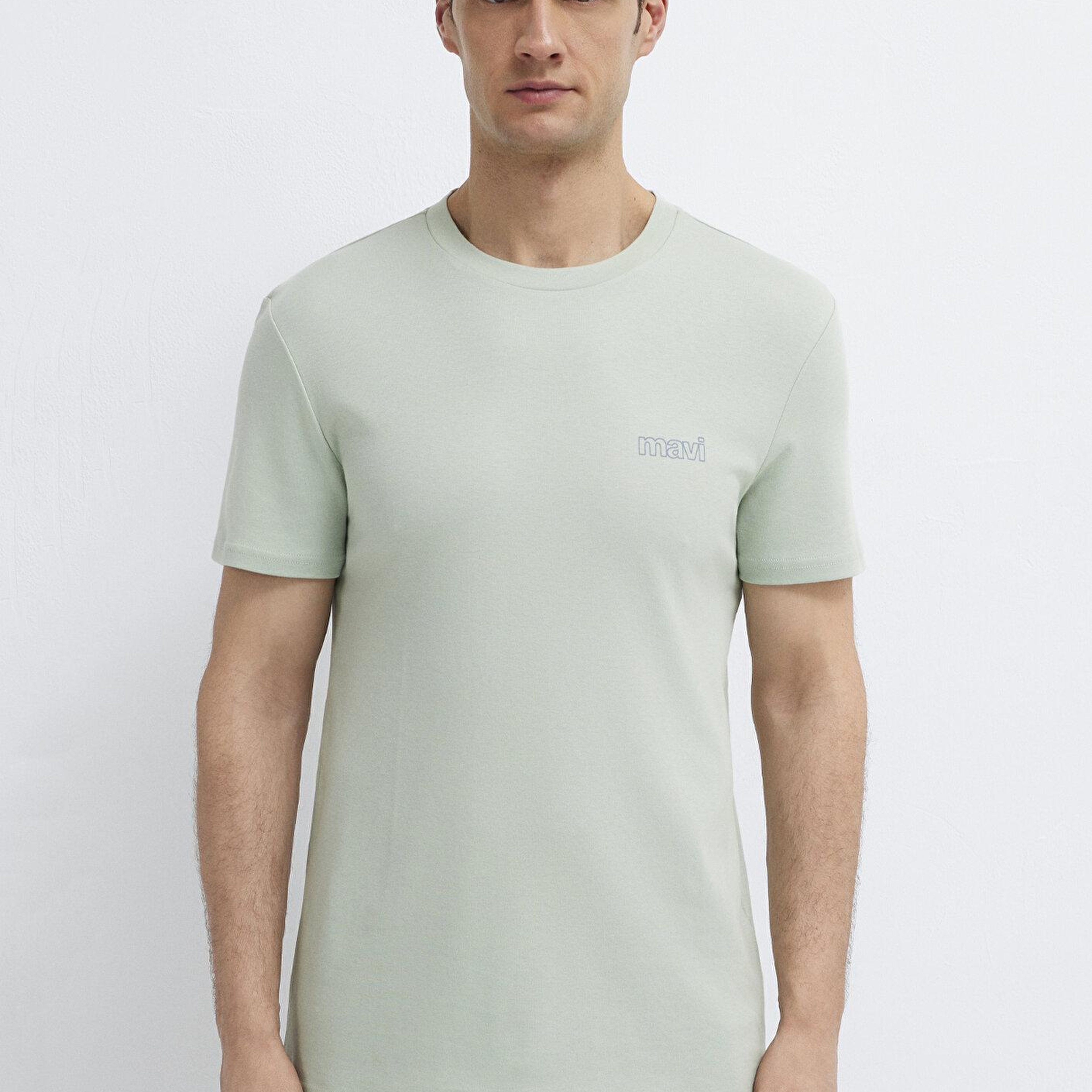 Mavi Mavi Logo Baskılı Yeşil İnterlok Tişört Slim Fit / Dar Kesim 0610360-71464