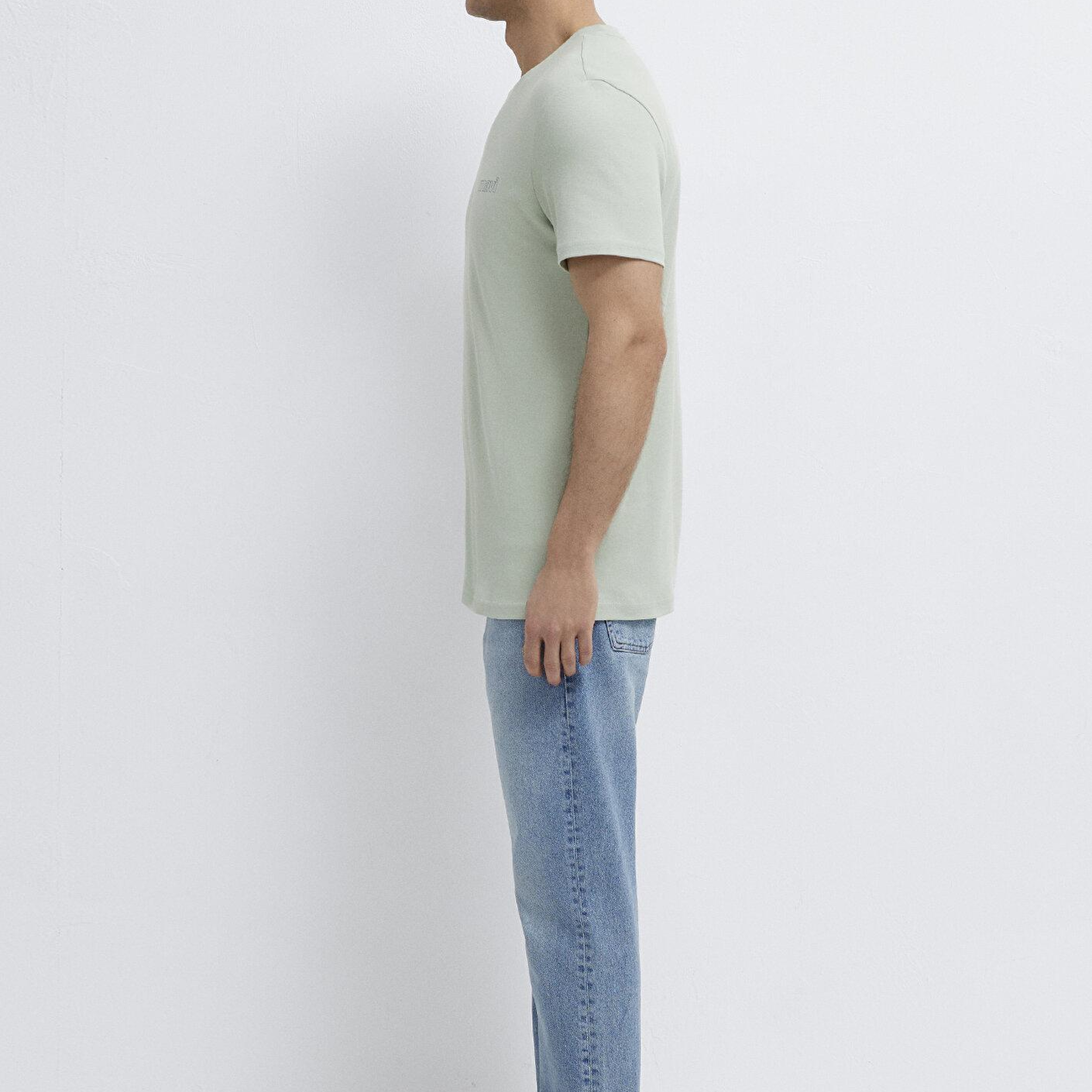 Mavi Mavi Logo Baskılı Yeşil İnterlok Tişört Slim Fit / Dar Kesim 0610360-71464