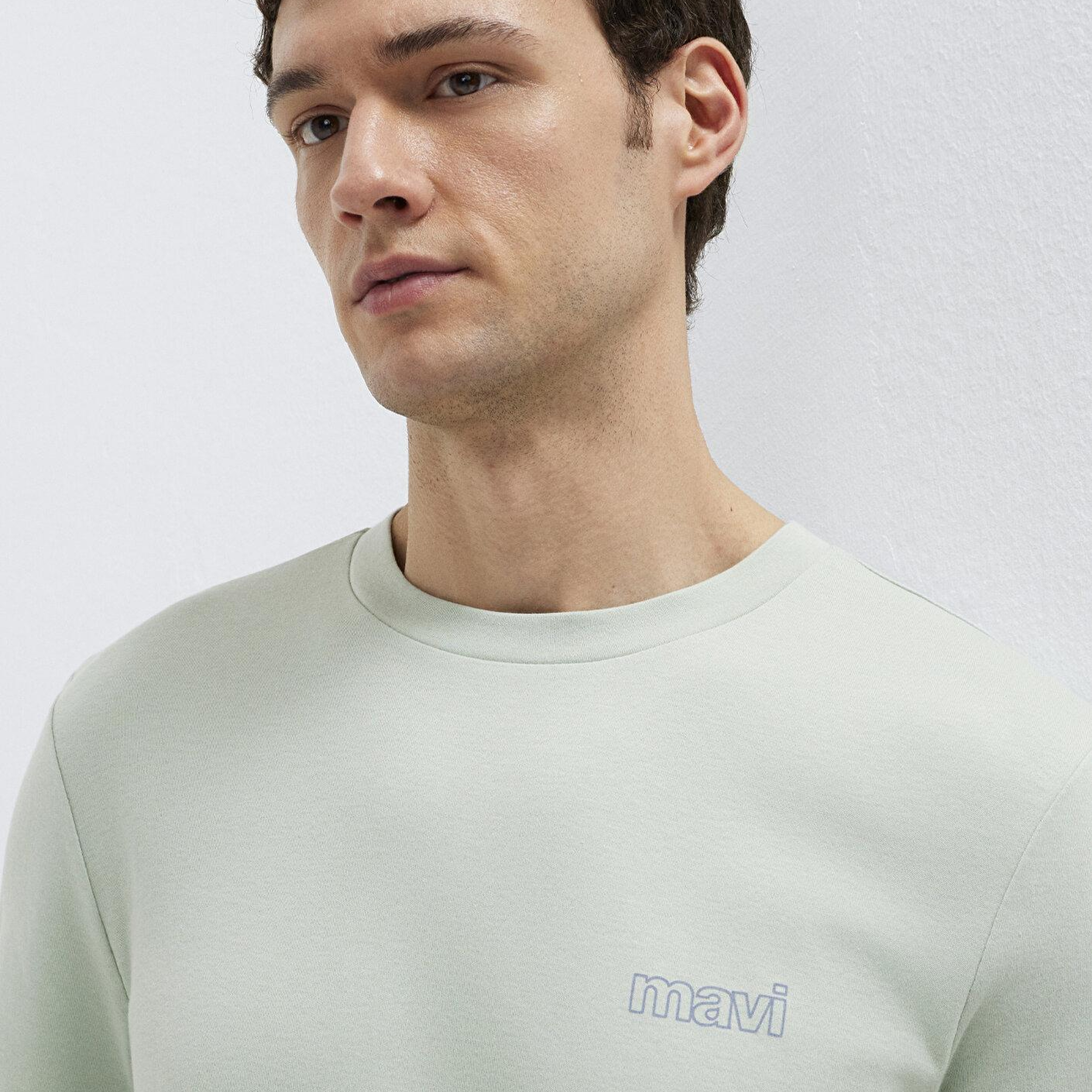 Mavi Mavi Logo Baskılı Yeşil İnterlok Tişört Slim Fit / Dar Kesim 0610360-71464