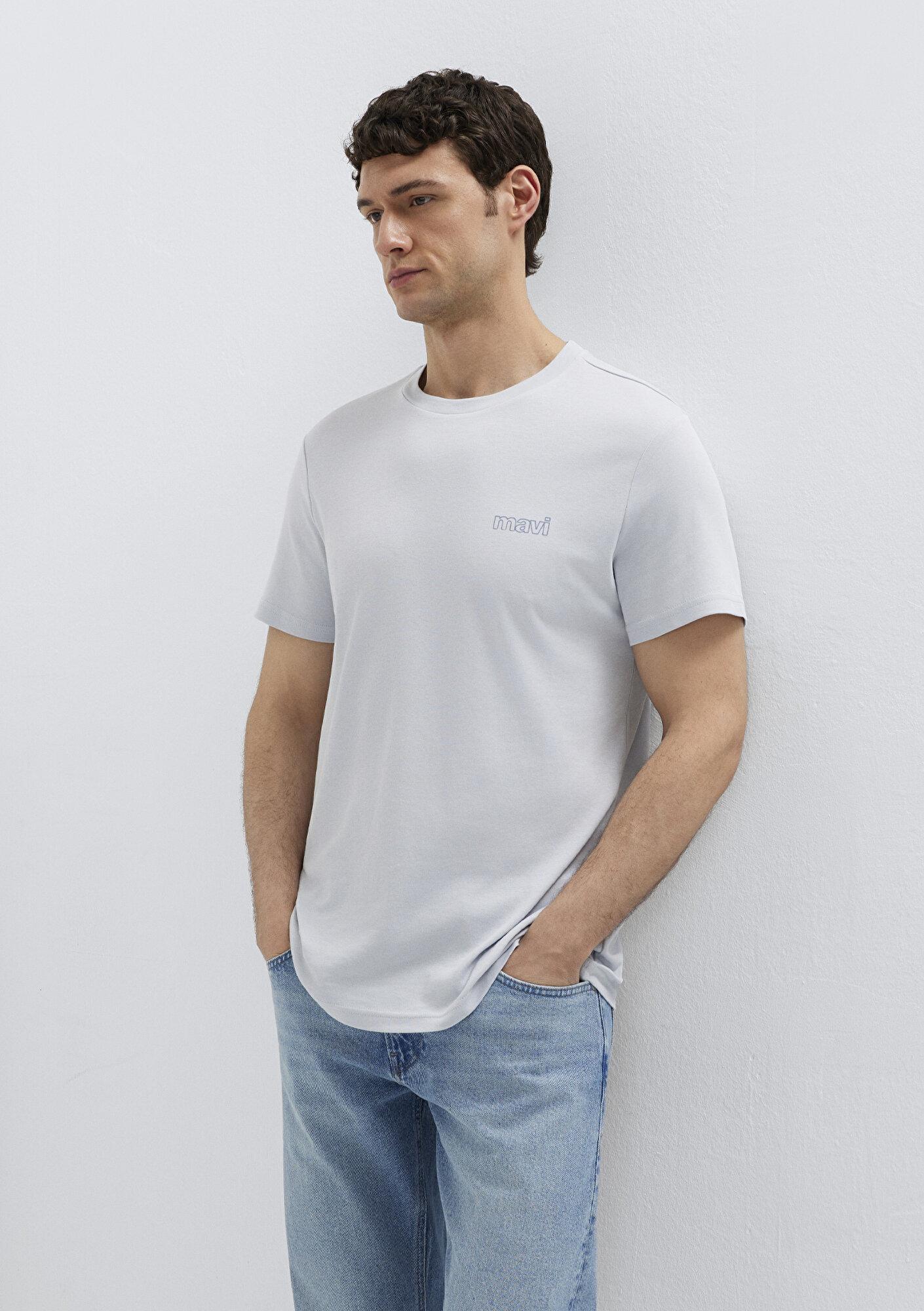 Mavi Mavi Logo Baskılı Mavi İnterlok Tişört Slim Fit / Dar Kesim 0610360-70799