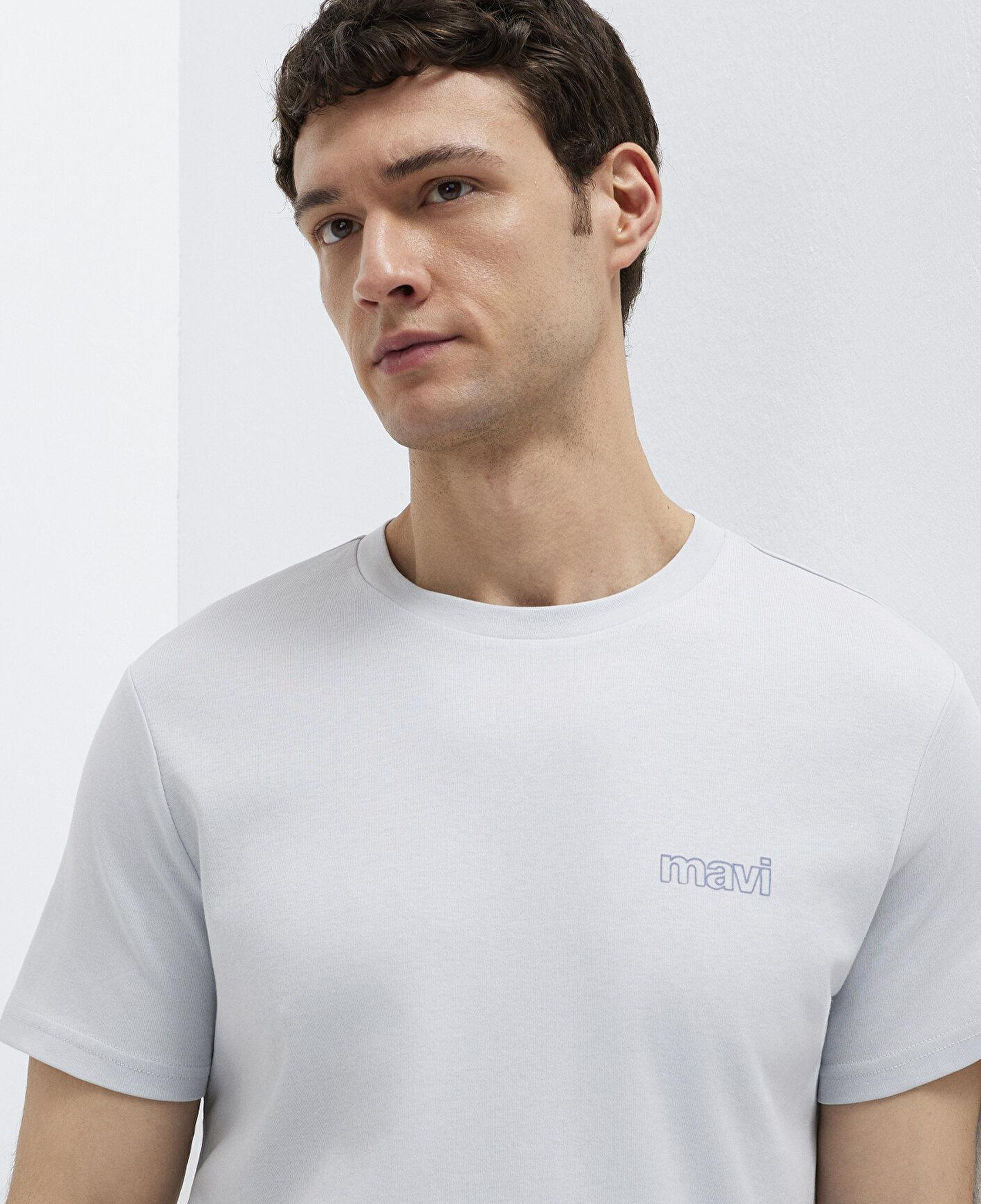 Mavi Mavi Logo Baskılı Mavi İnterlok Tişört Slim Fit / Dar Kesim 0610360-70799