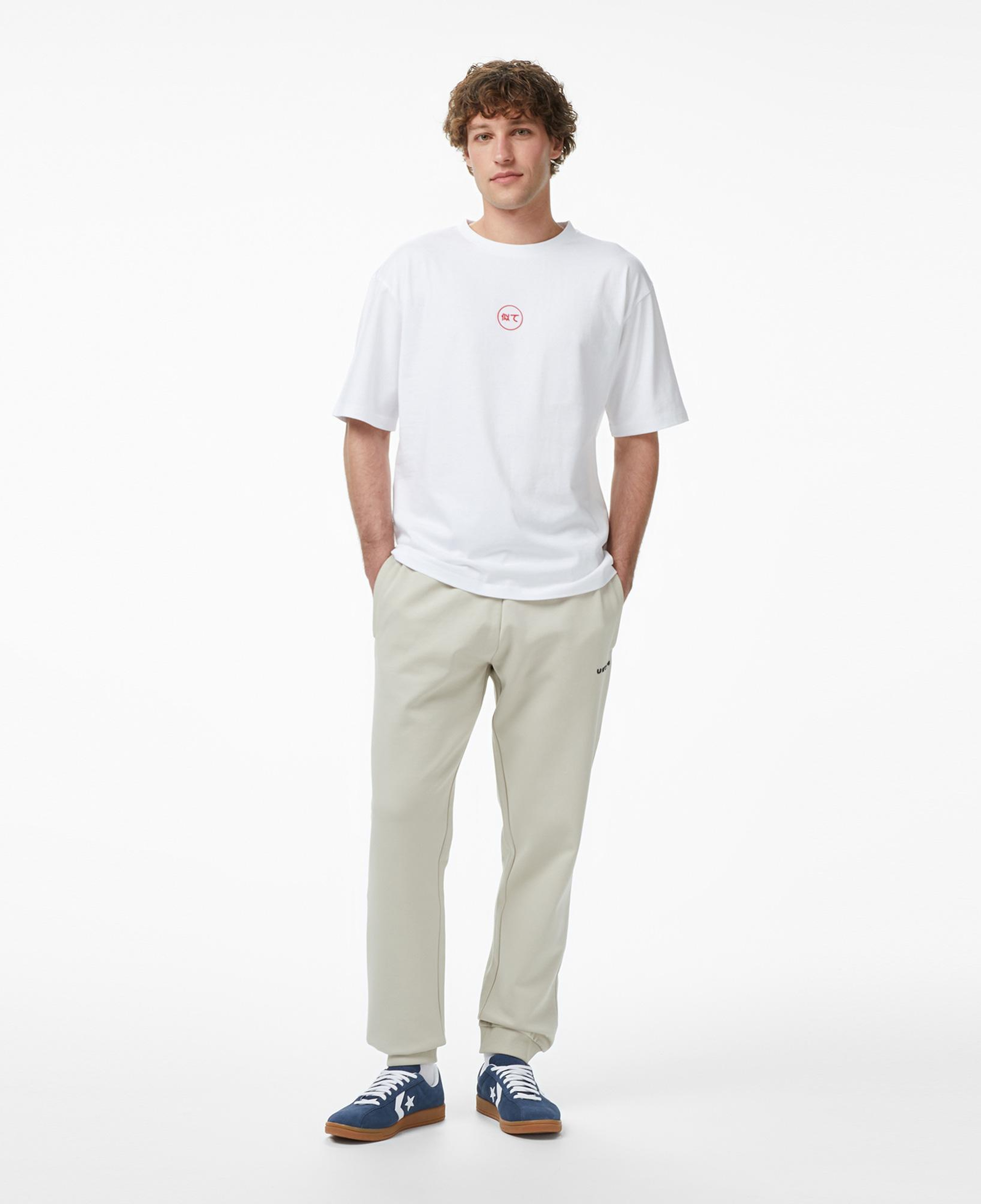 UNITED4 Regular Fit Erkek Beyaz T-Shirt