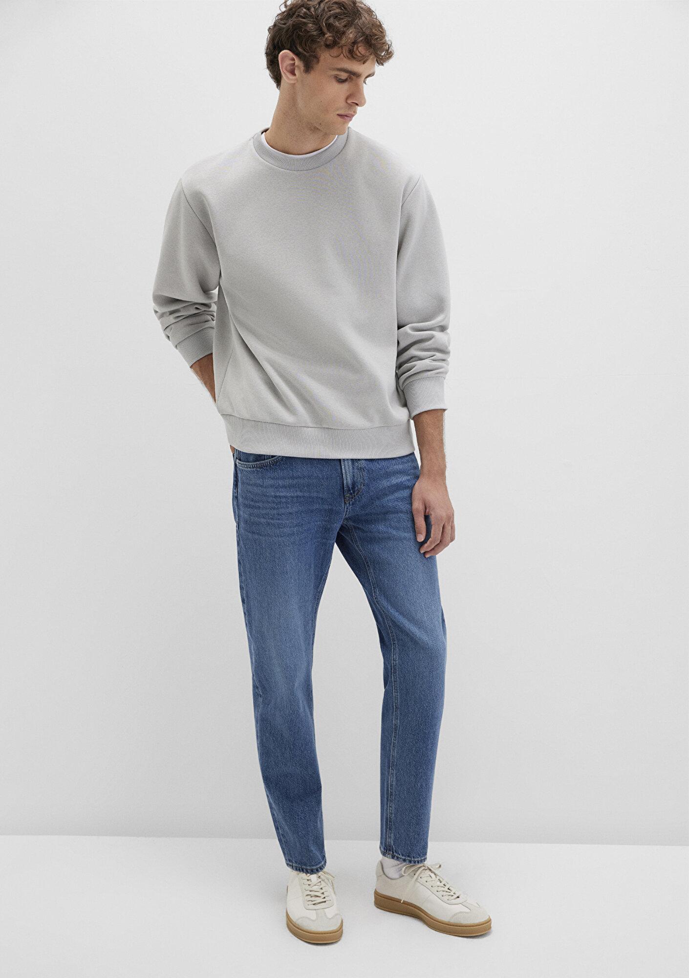 Mavi Bisiklet Yaka Gri Basic Sweatshirt 0S10276-81582