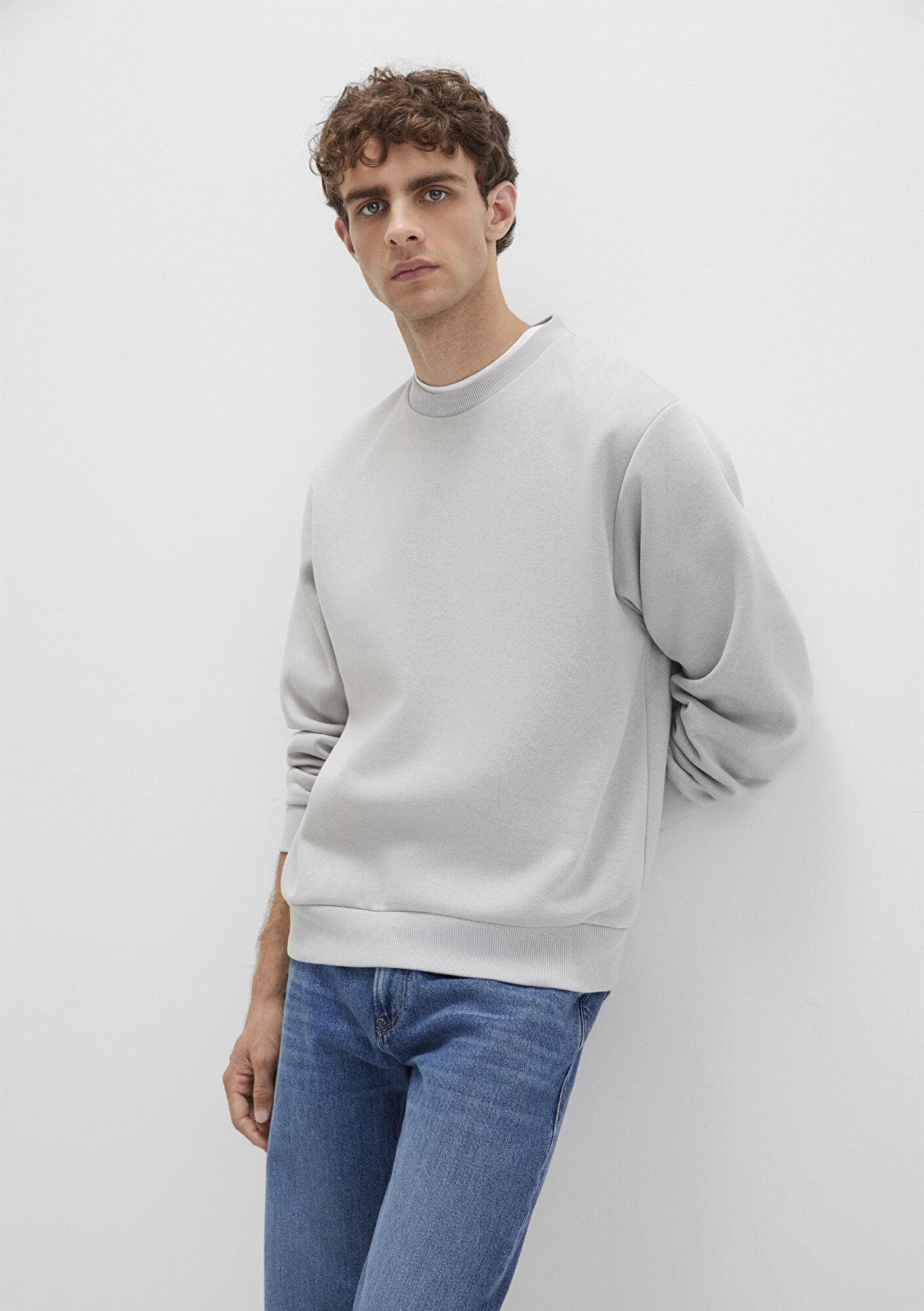 Mavi Bisiklet Yaka Gri Basic Sweatshirt 0S10276-81582