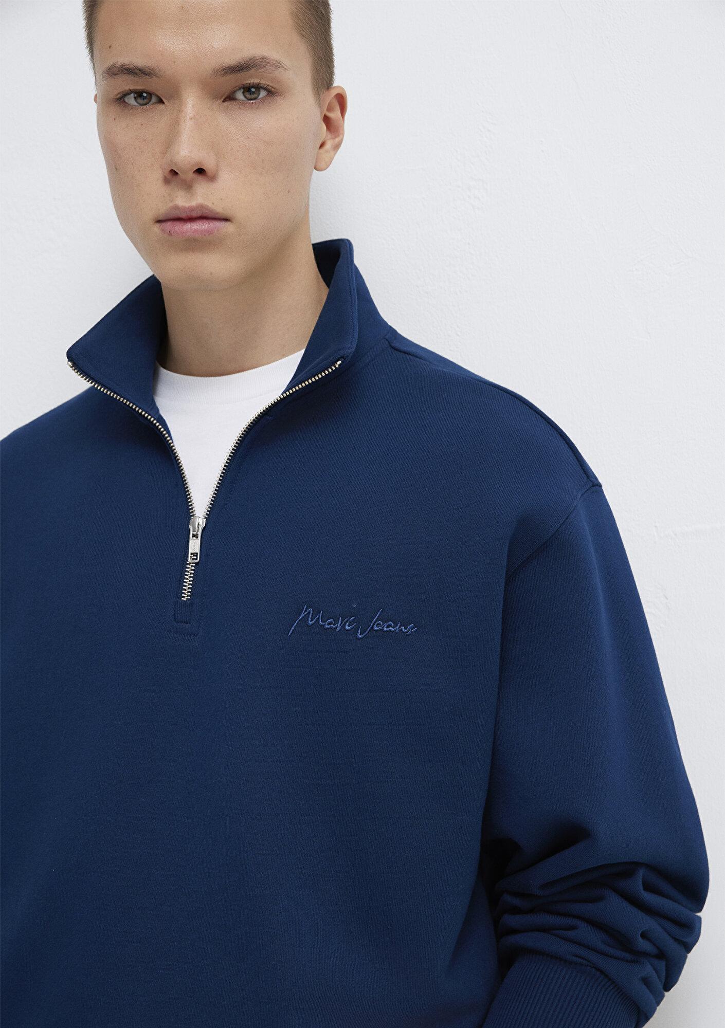 Mavi Mavi Jeans Yarı Fermuarlı Lacivert Sweatshirt 0S10555-89353
