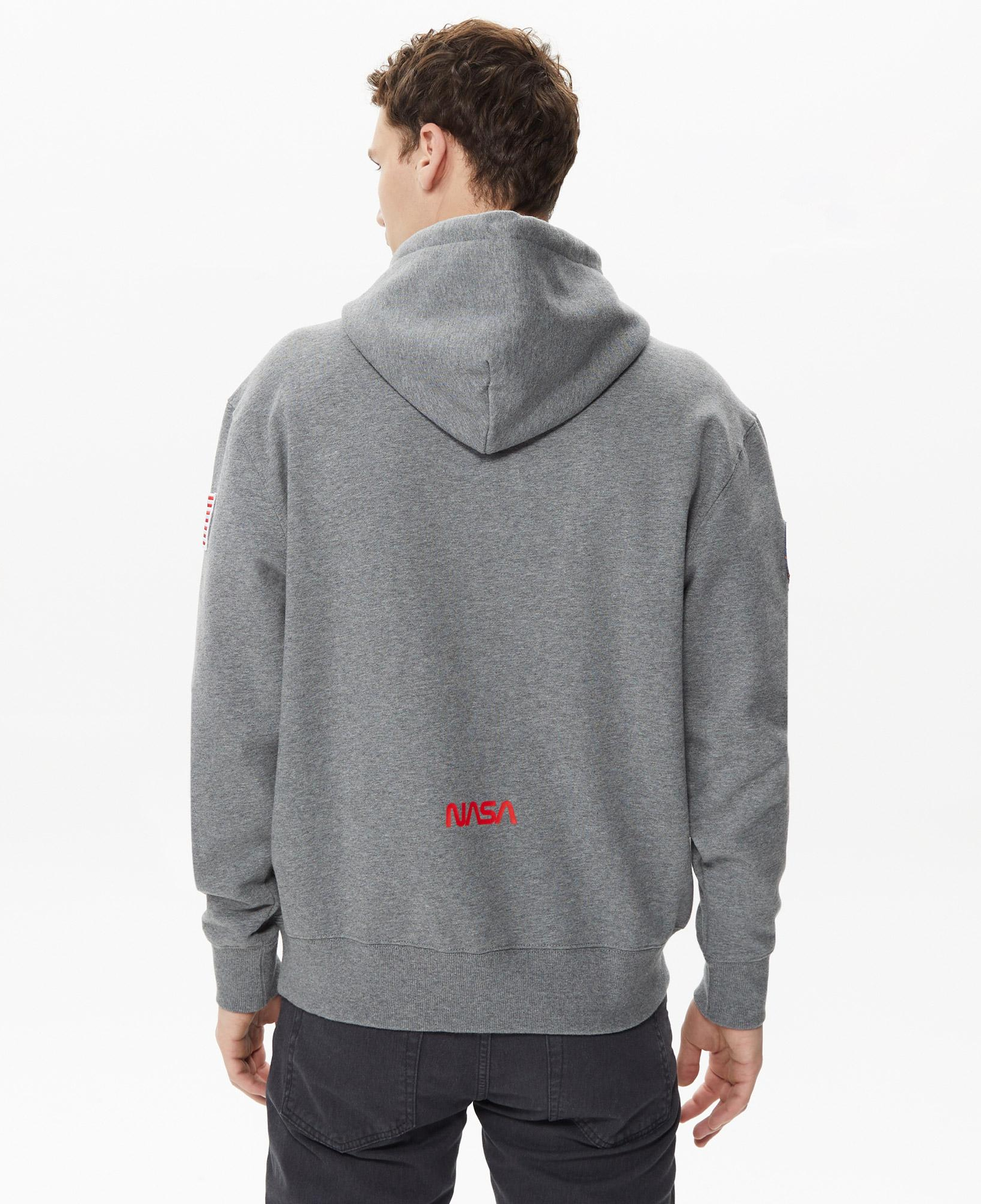Alpha Industries Nasa Erkek Gri Hoodie
