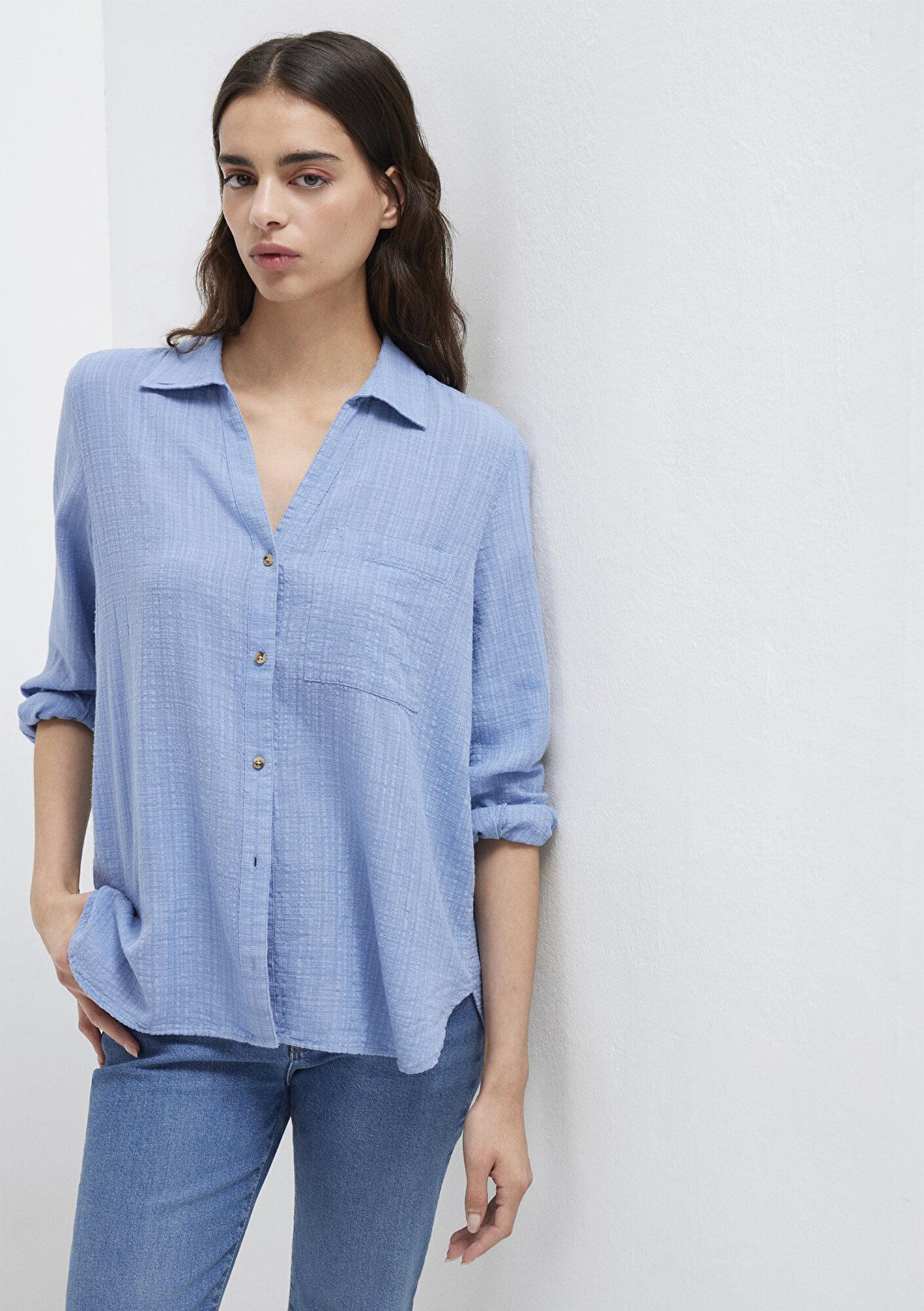 Mavi Mavi Gömlek Loose Fit / Bol Rahat Kesim 1211114-70853